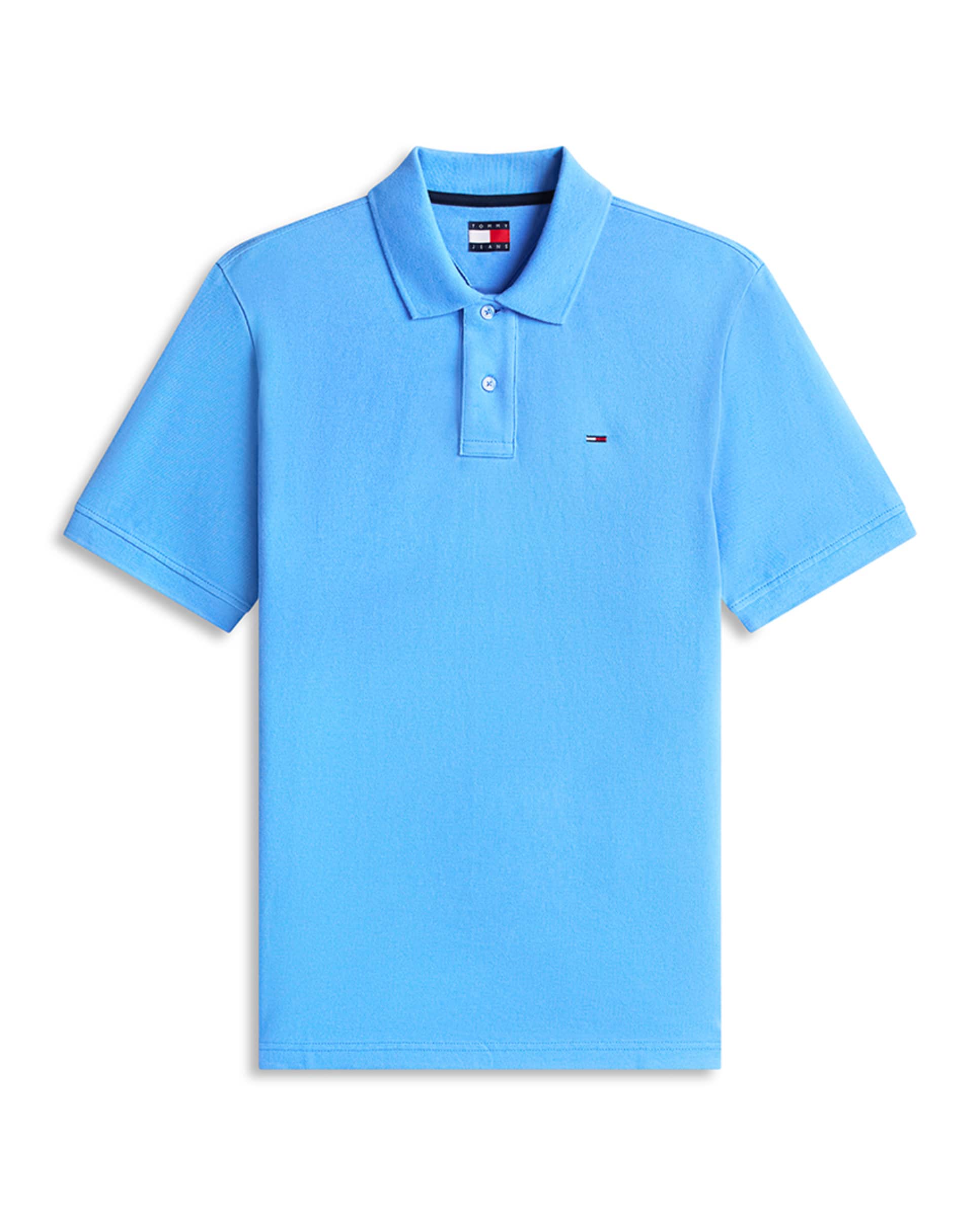 Polo Básico Regular Fit com Manga Curta Azul-4