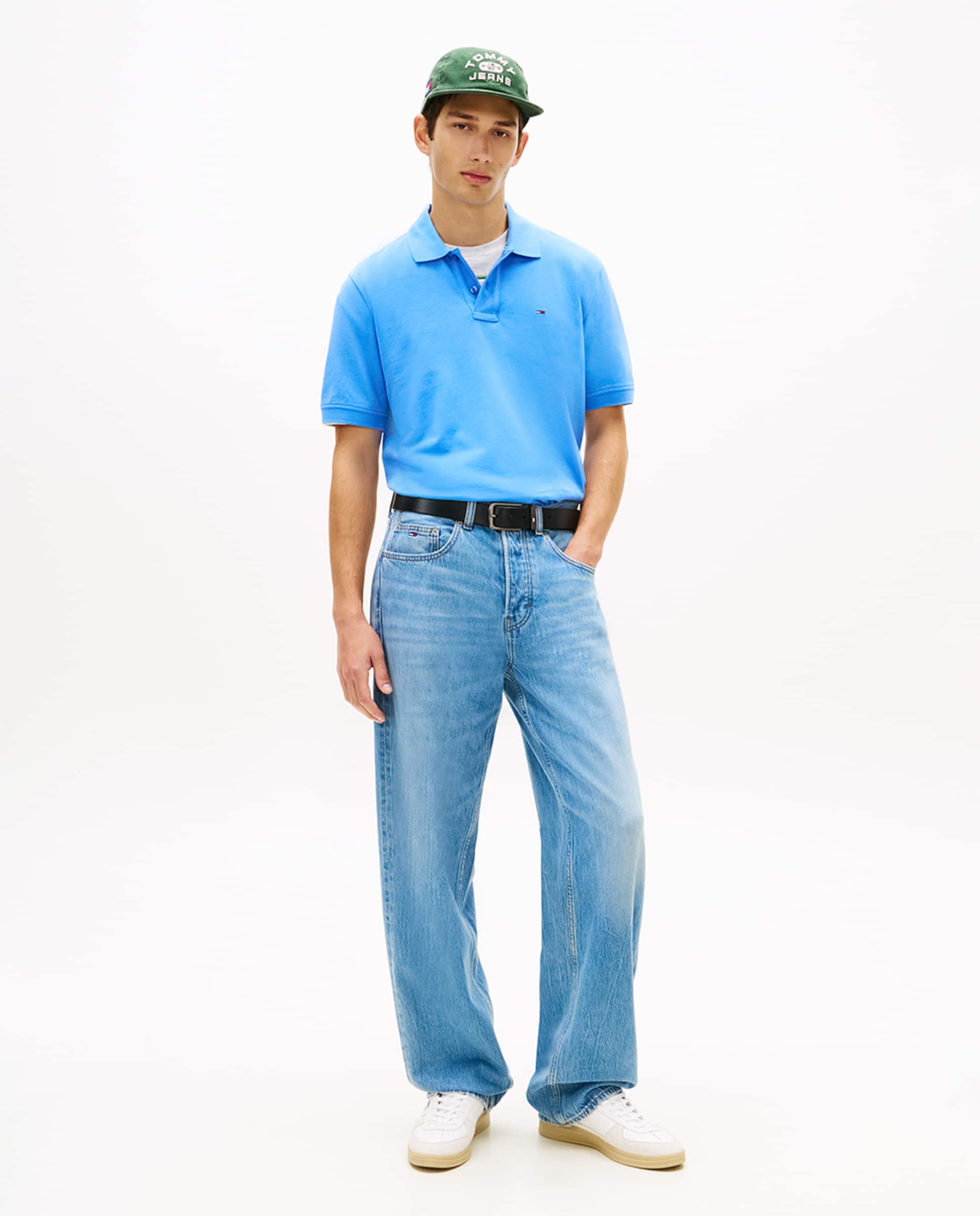 Polo Básico Regular Fit com Manga Curta Azul-5