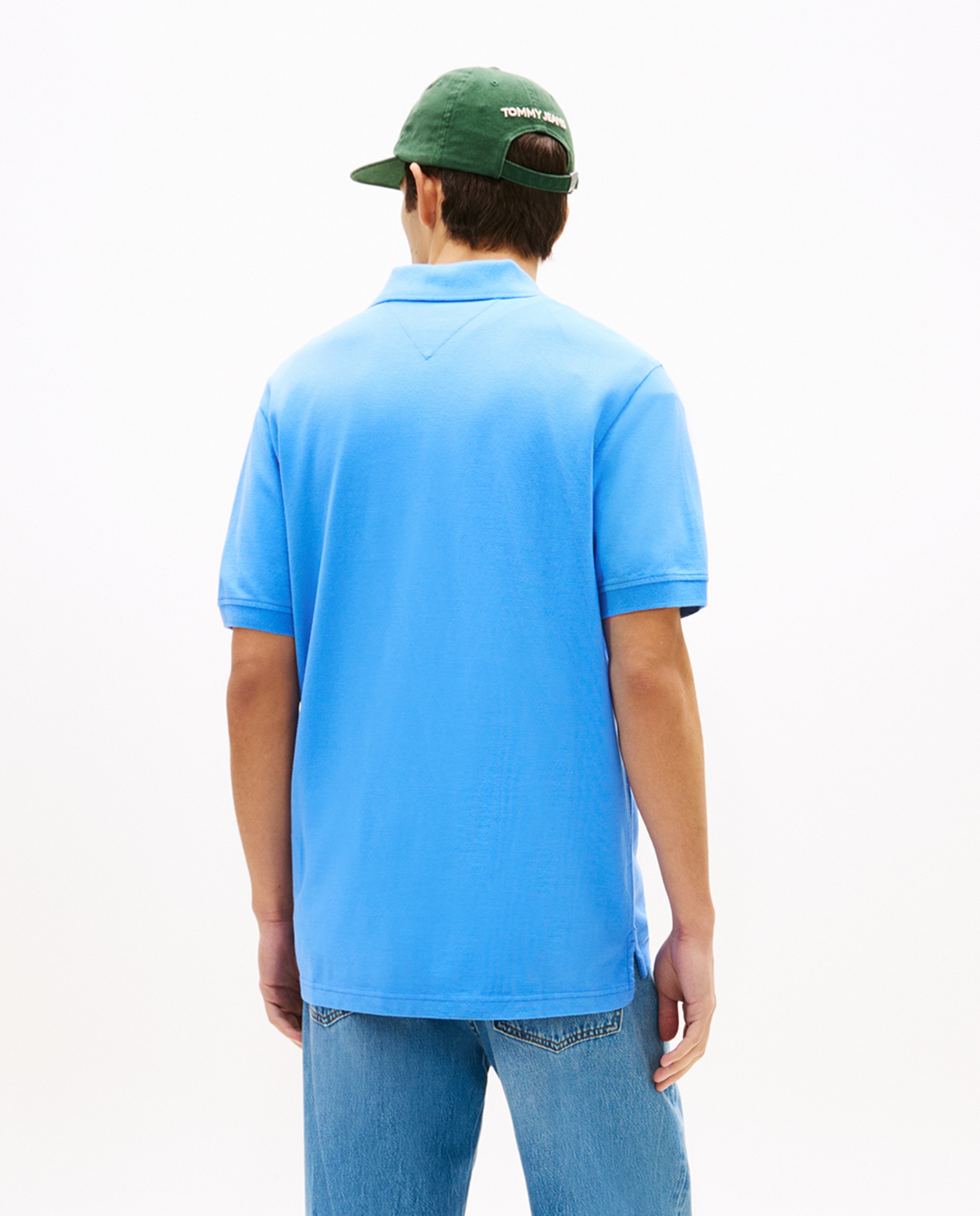 Polo Básico Regular Fit com Manga Curta Azul-2