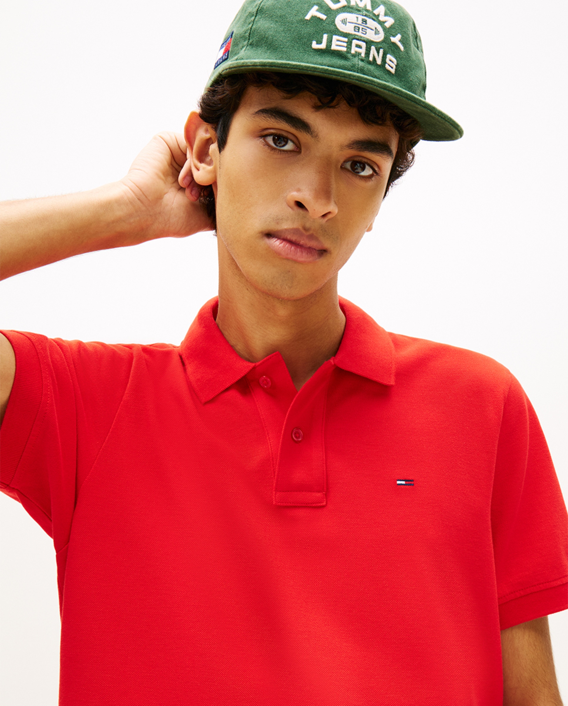 Polo Básico Regular Fit com Manga Curta Vermelho-3