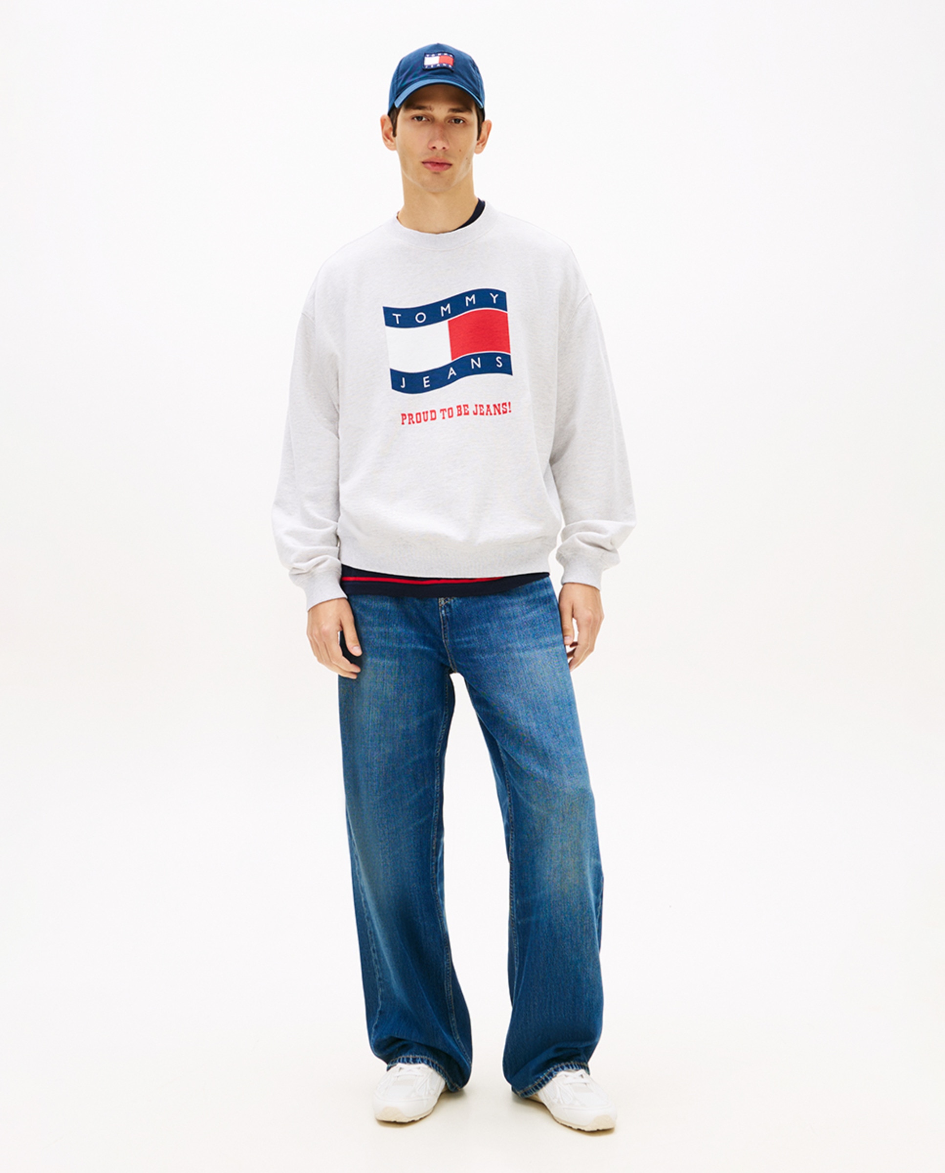 Sweatshirt de Gola Redonda 90s Fit Cinzento-claro-5