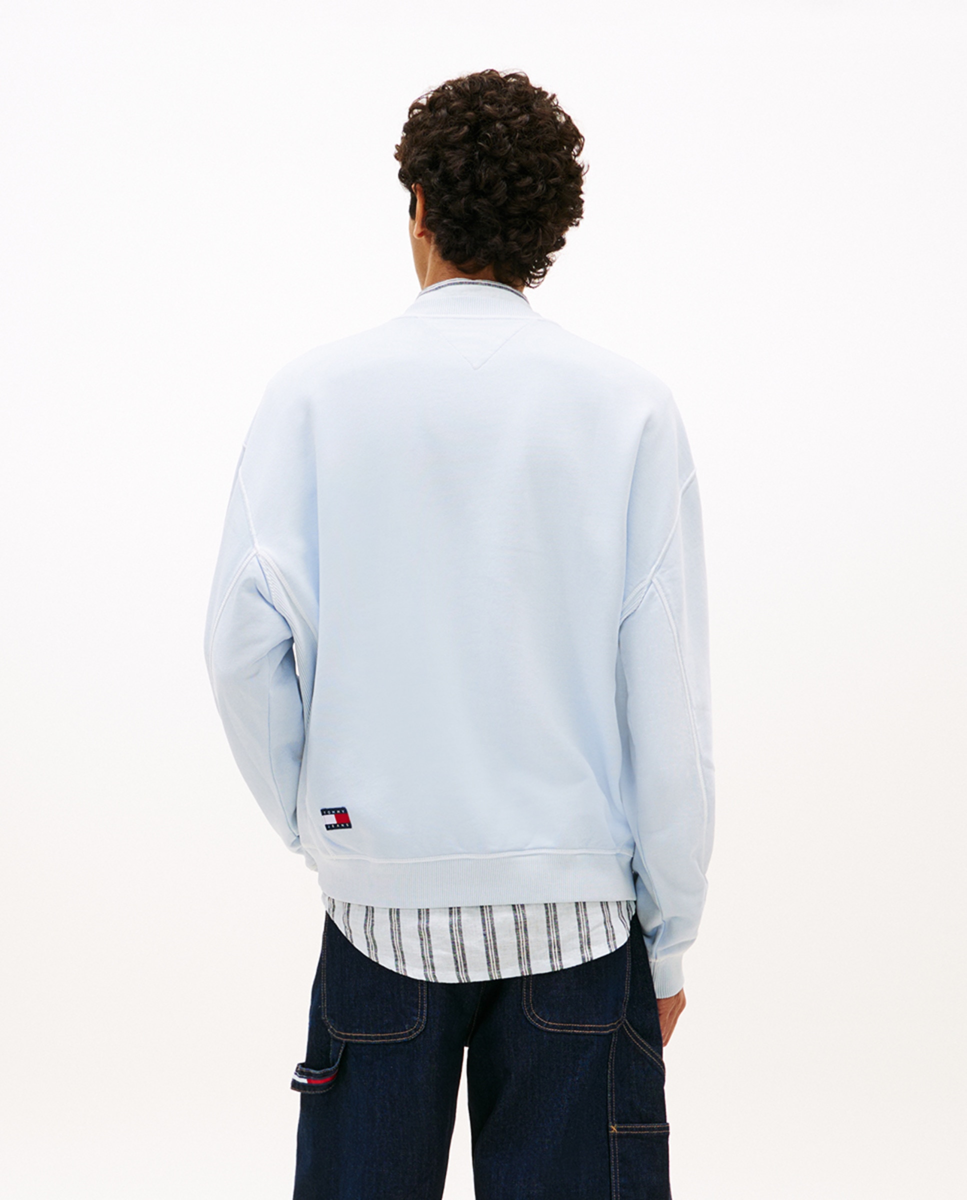 Sweatshirt 90's Fit com Capuz Azul-claro-2