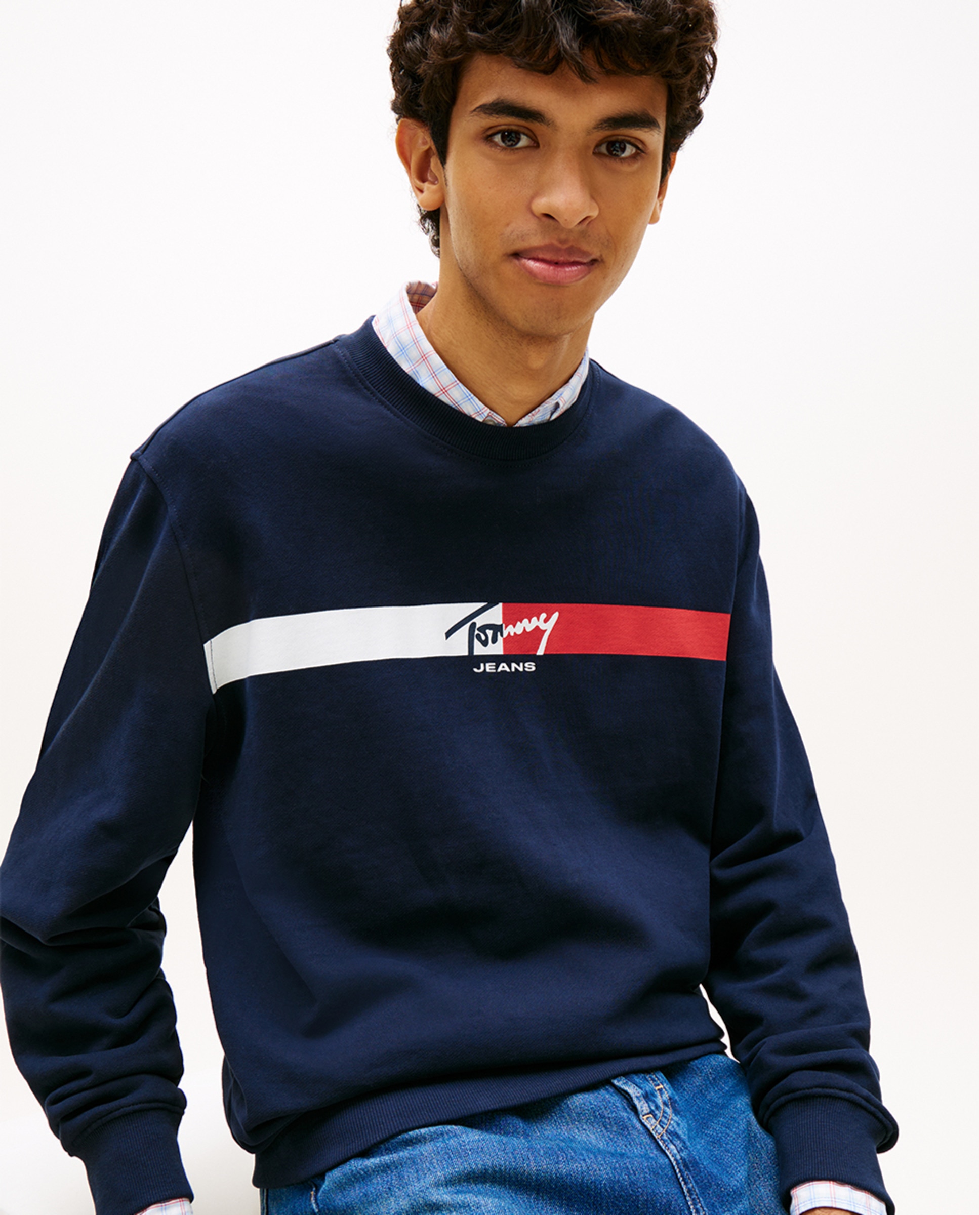 Sweatshirt Regular Fit sem Capuz Azul-marinho-3