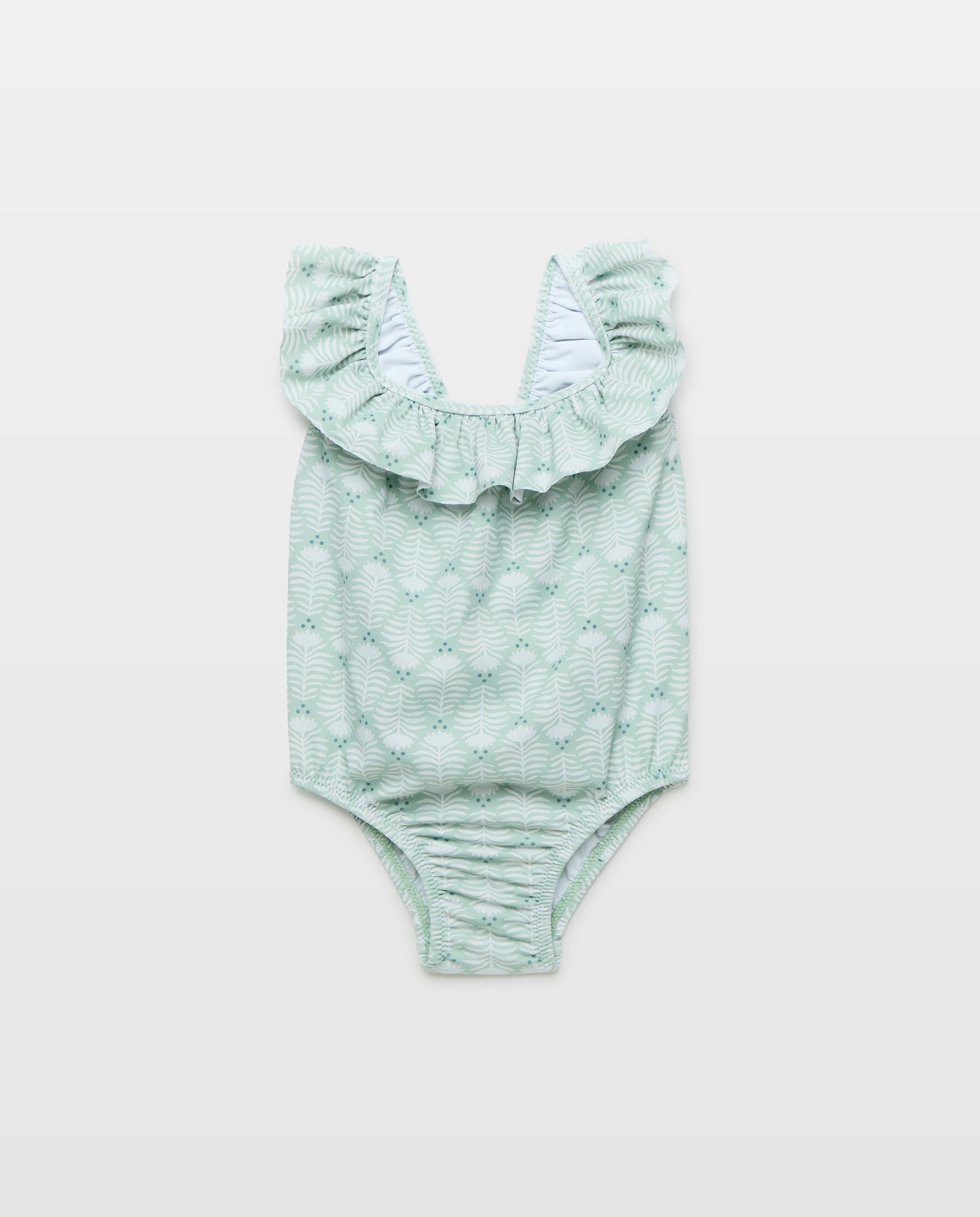 Imagen 0 de Bañador de bebé volante cruzado clavel