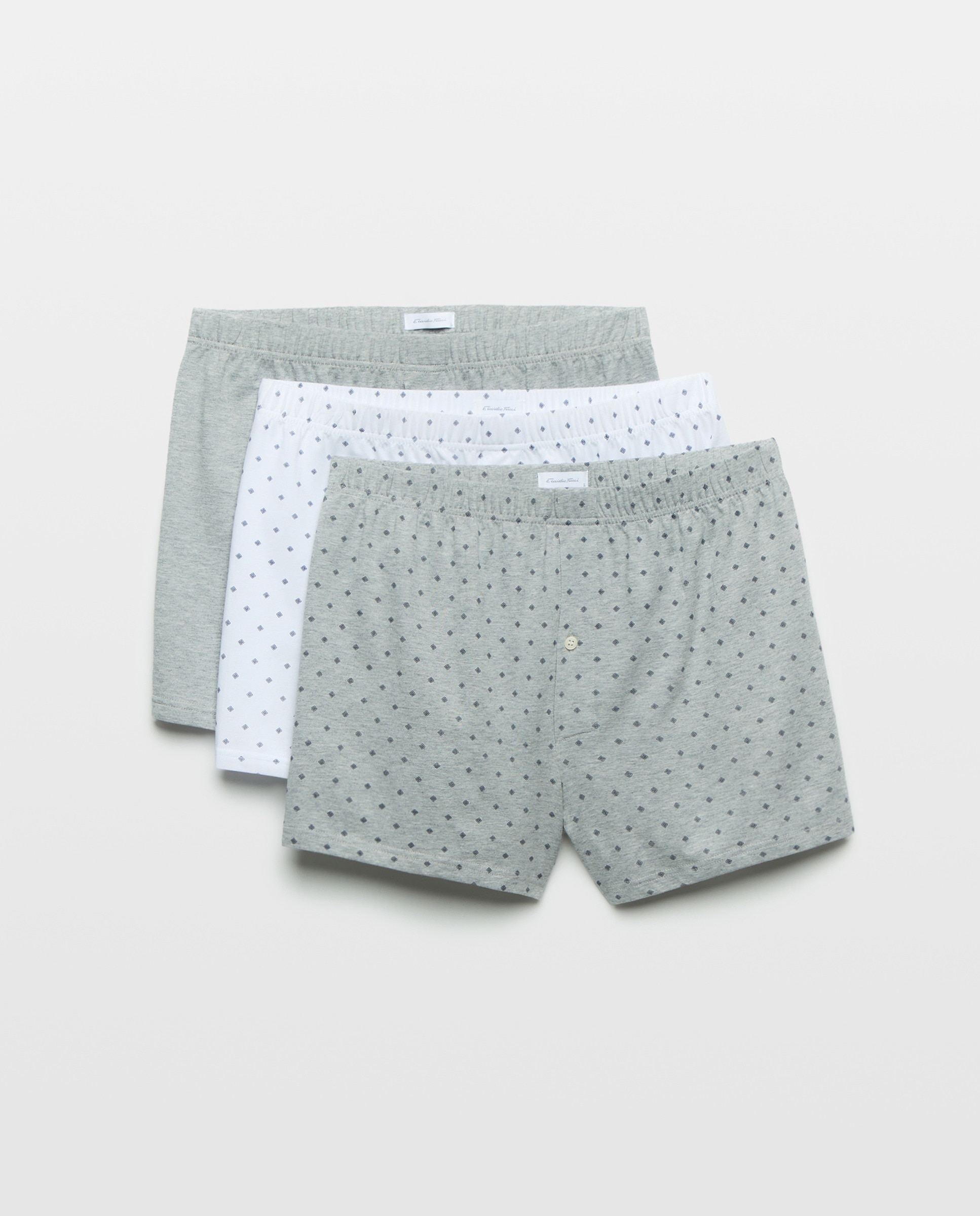 Pack de 3 Boxers de Malha Estampados Branco-1