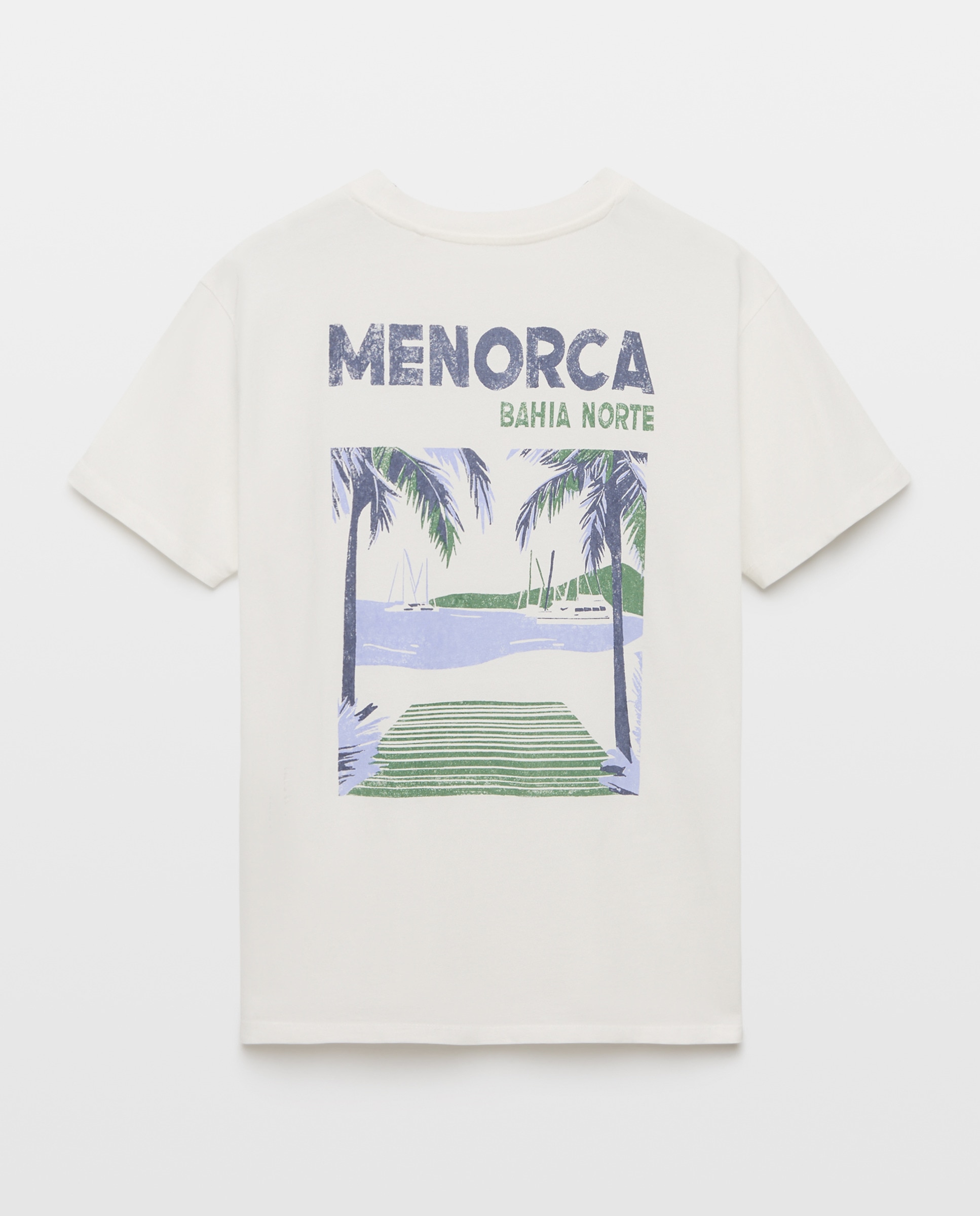 Camiseta de hombre manga corta MENORCA Bahia Norte 120 Crudo-5