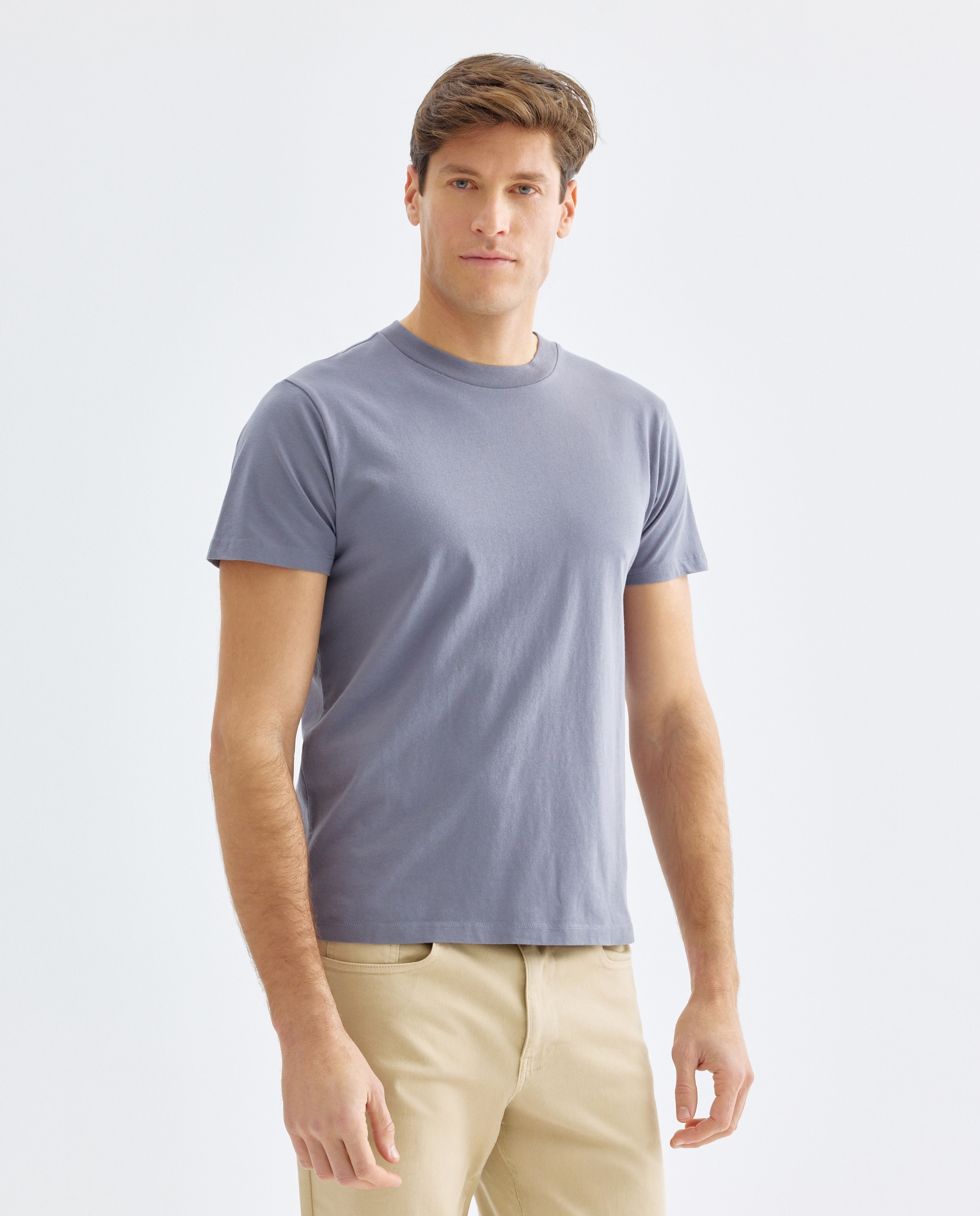 Imagen 0 de Camiseta de hombre manga corta cuello caja lisa