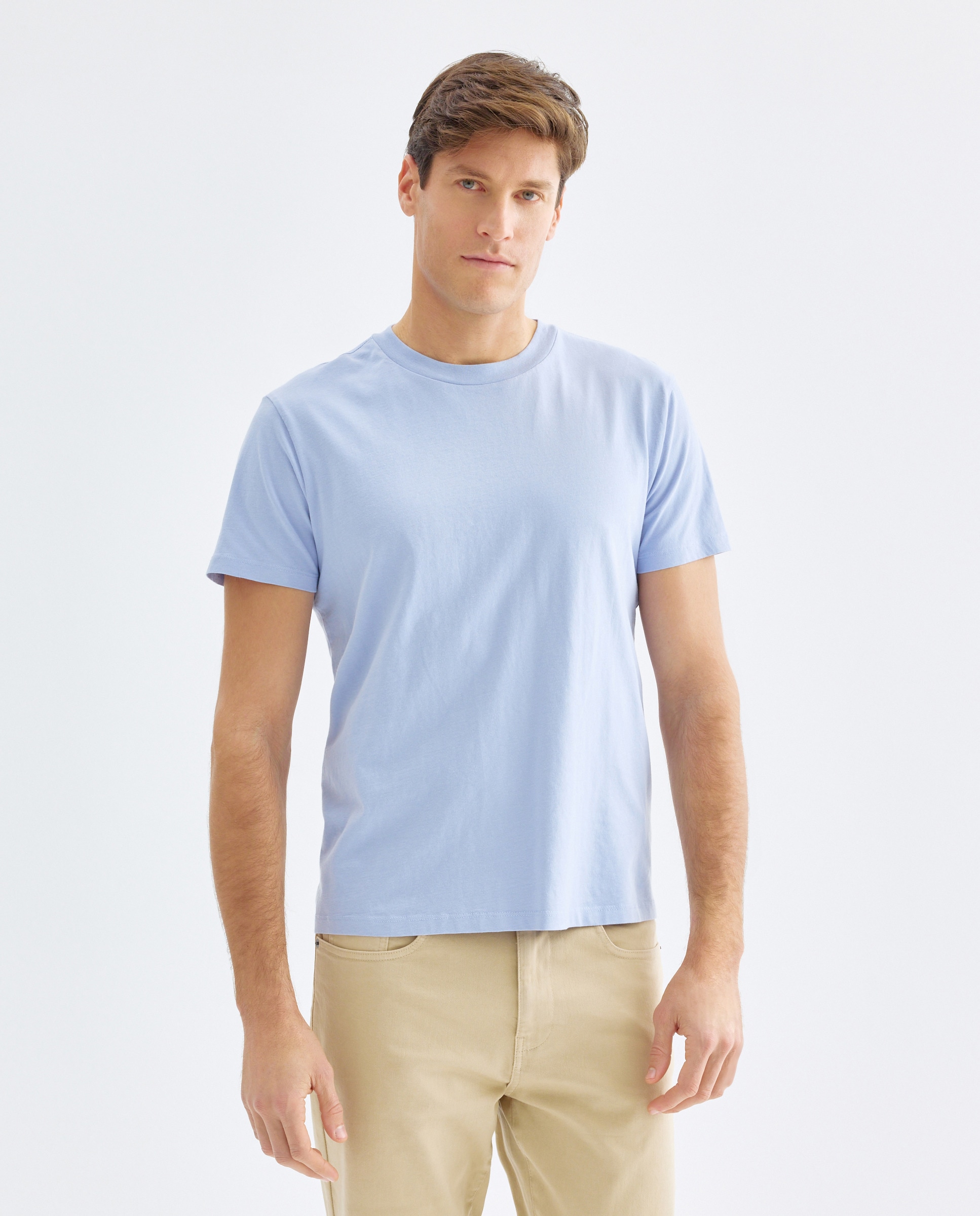 Imagen 0 de Camiseta de hombre manga corta cuello caja lisa