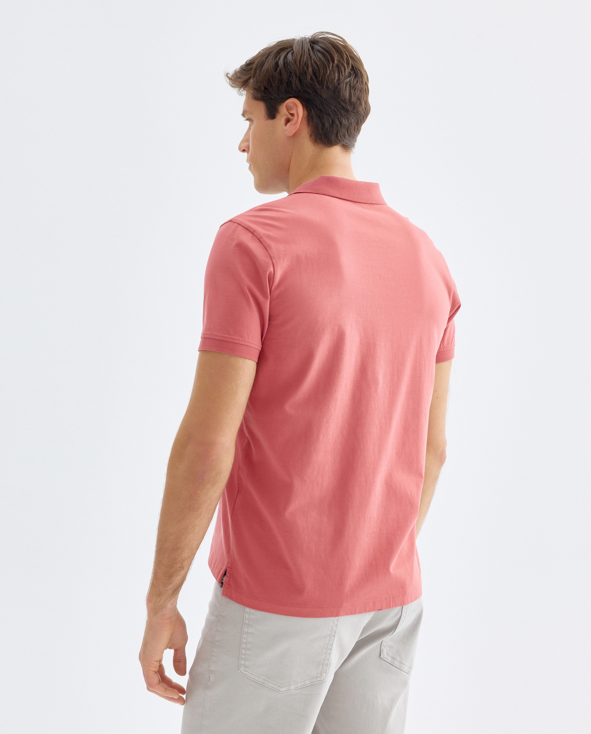 Polo manga corta jersey lavado 230 Rosa oscuro-3