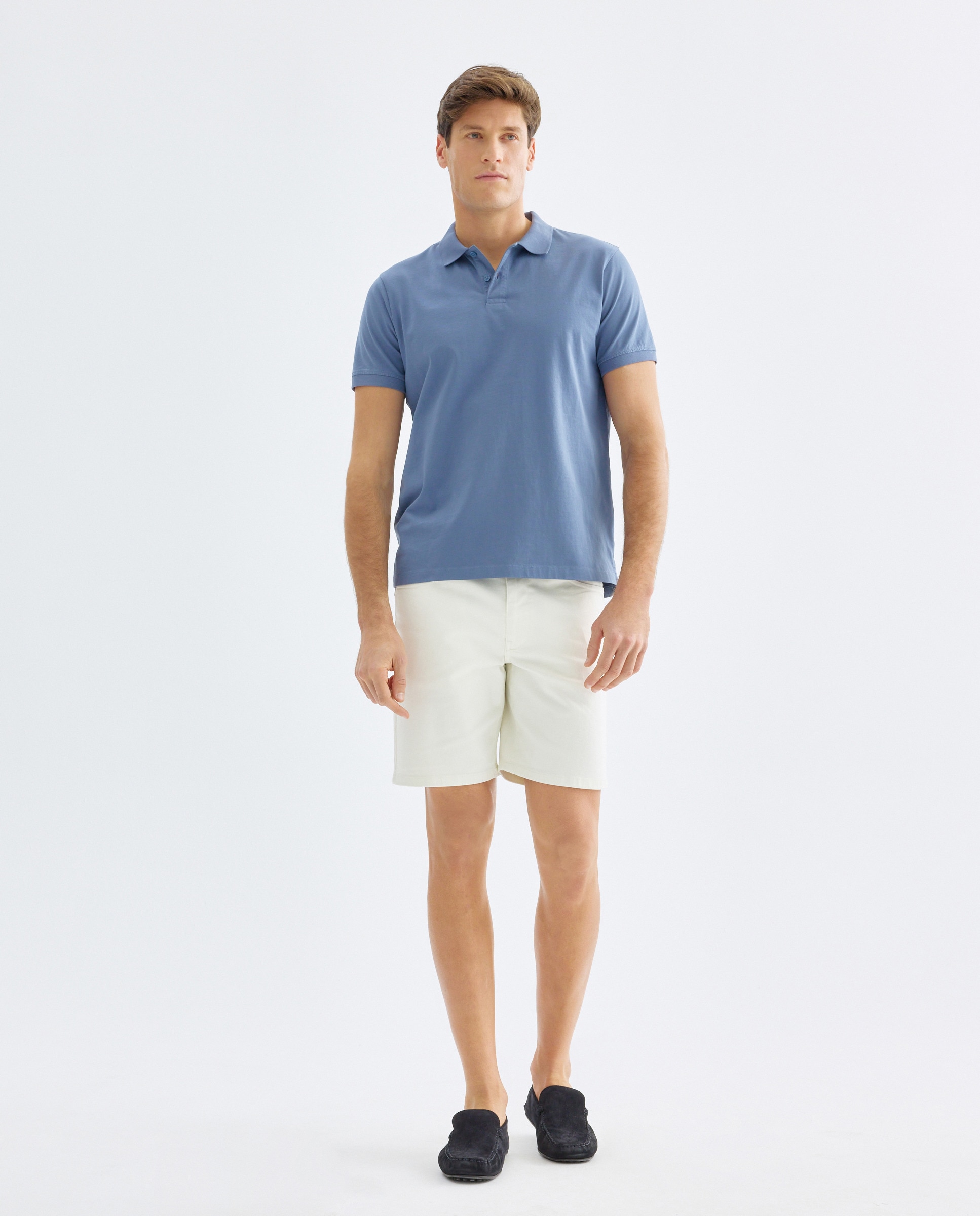Polo manga corta jersey lavado 400 Azul-2