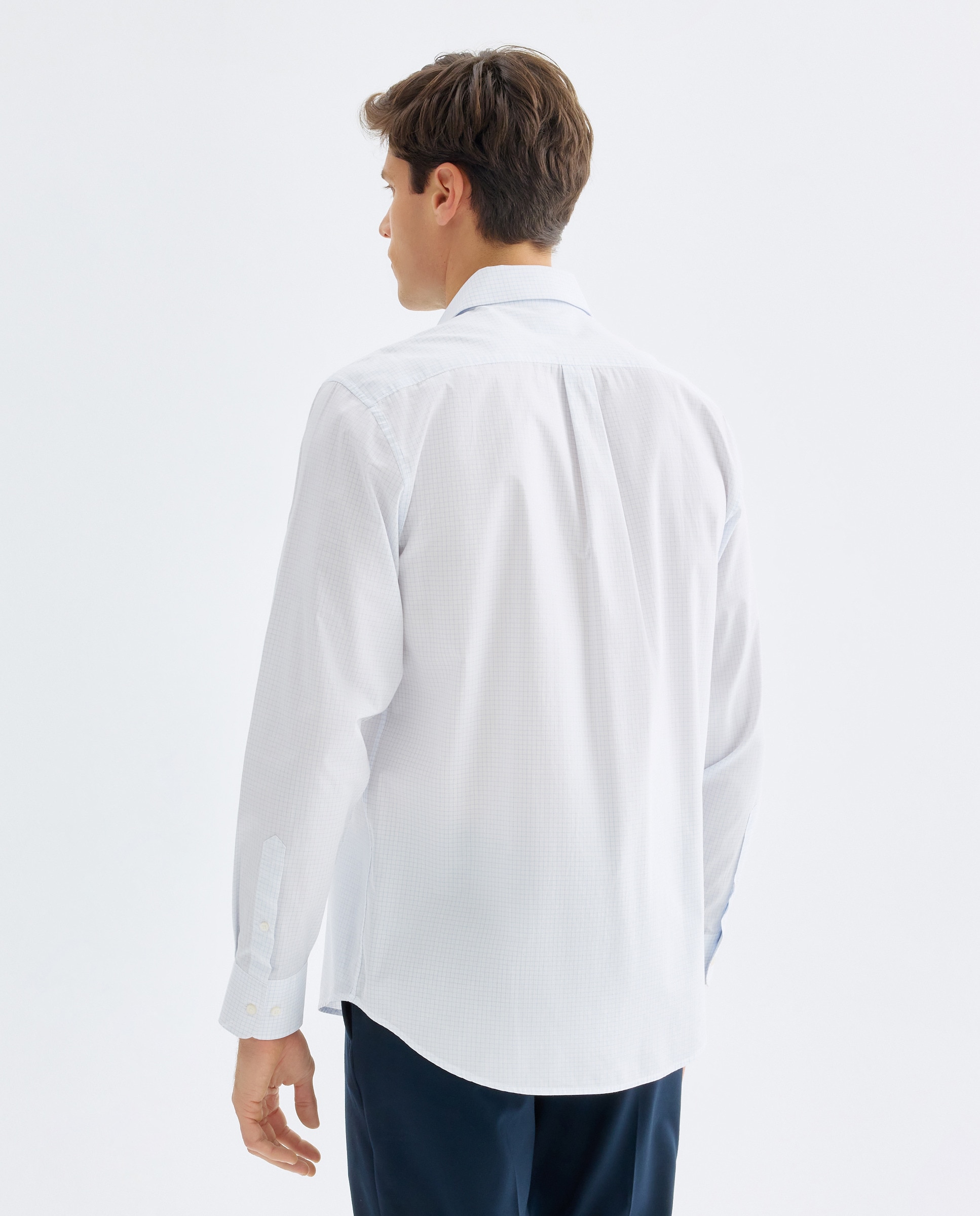 Camisa vestir hombre cuadros regular fit 410 Azul claro-3
