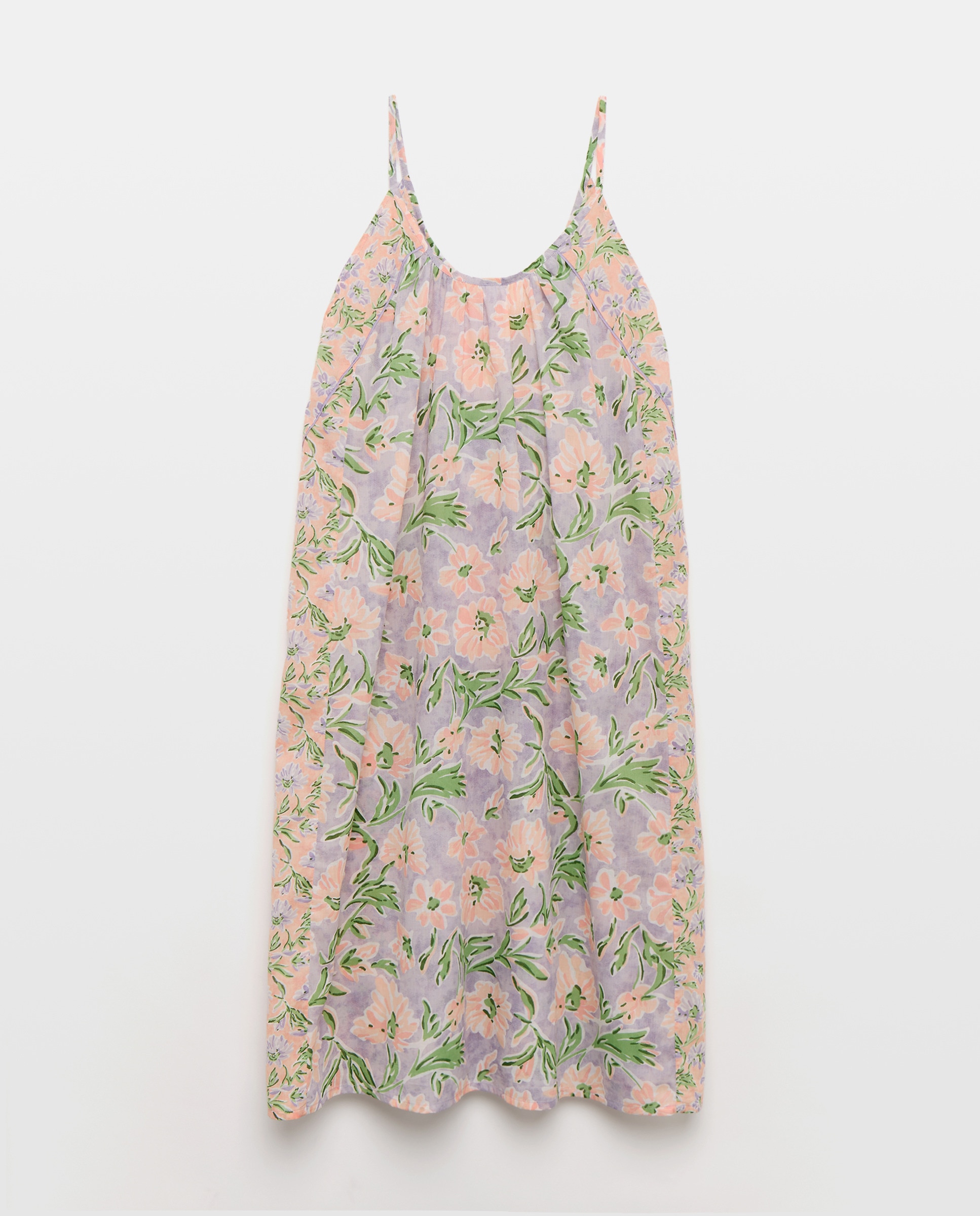 Camisa de Dormir Midi com Estampado Floral e Alças Multicolor-4