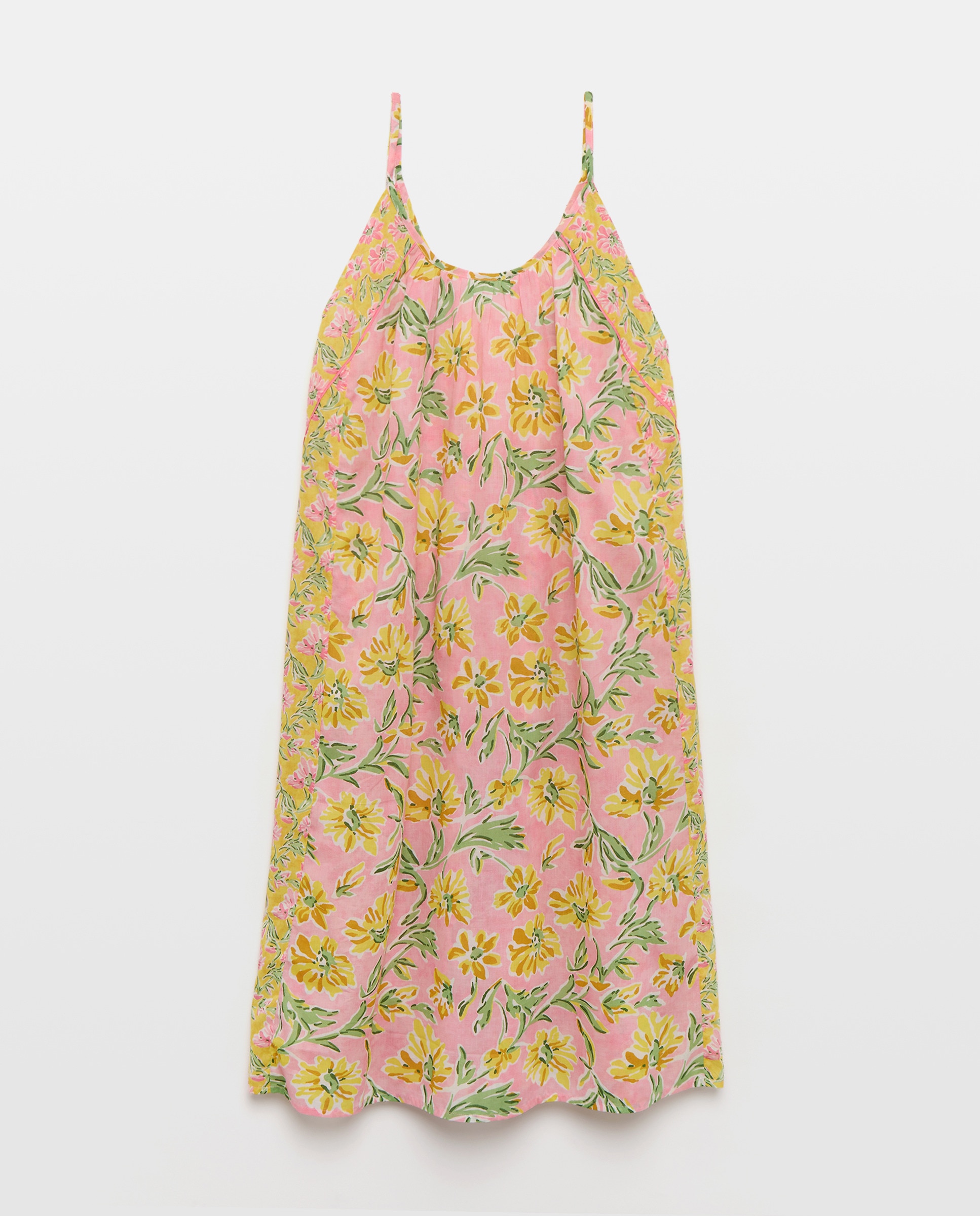 Camisa de Dormir Midi com Estampado Floral e Alças Multicolor-4