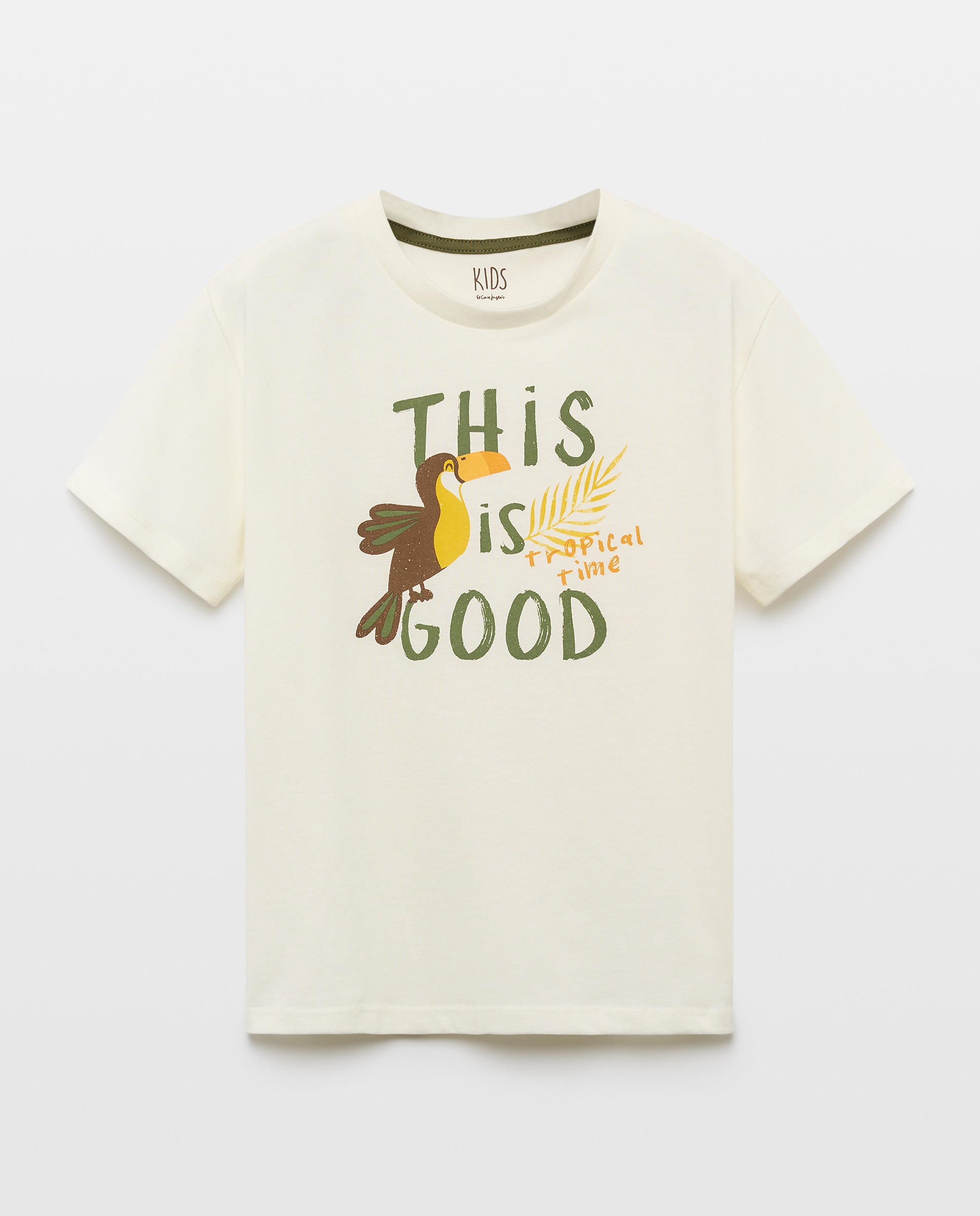 T-shirt de Algodão Joy com Folhas e Tucanos Kids El Corte Inglés Verde-4