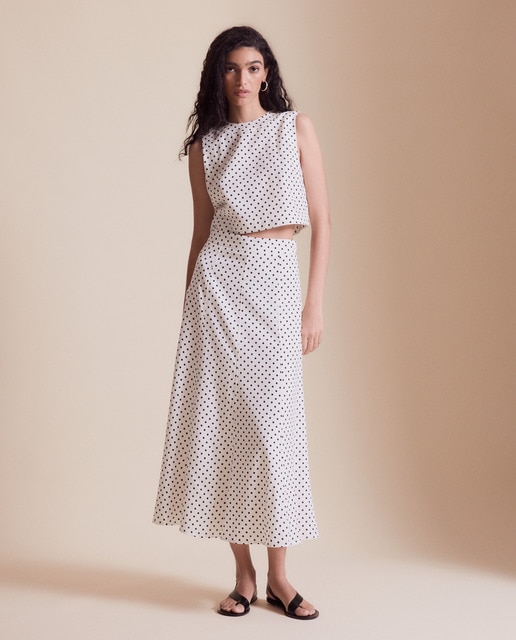 Imagem 0 de Saia midi com linho