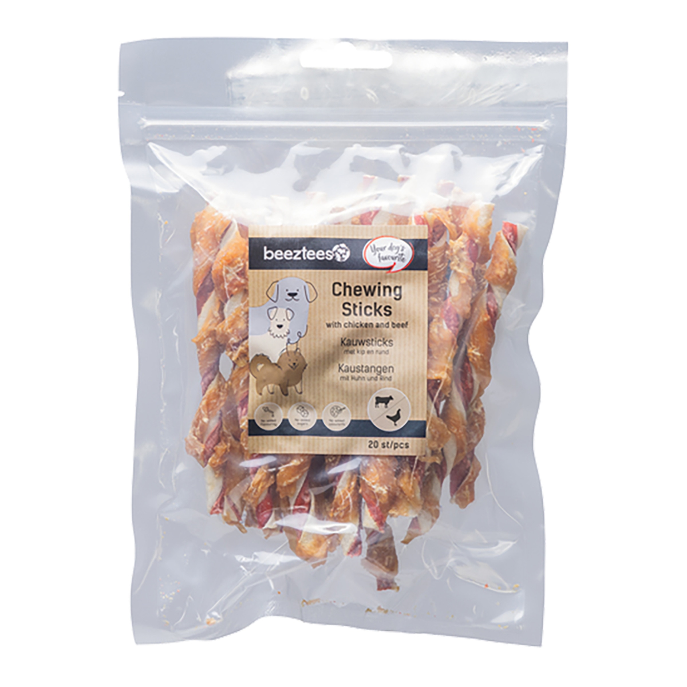 Imagen 0 de Snack para perros Beeztees Duostick ternera y pollo 200 g