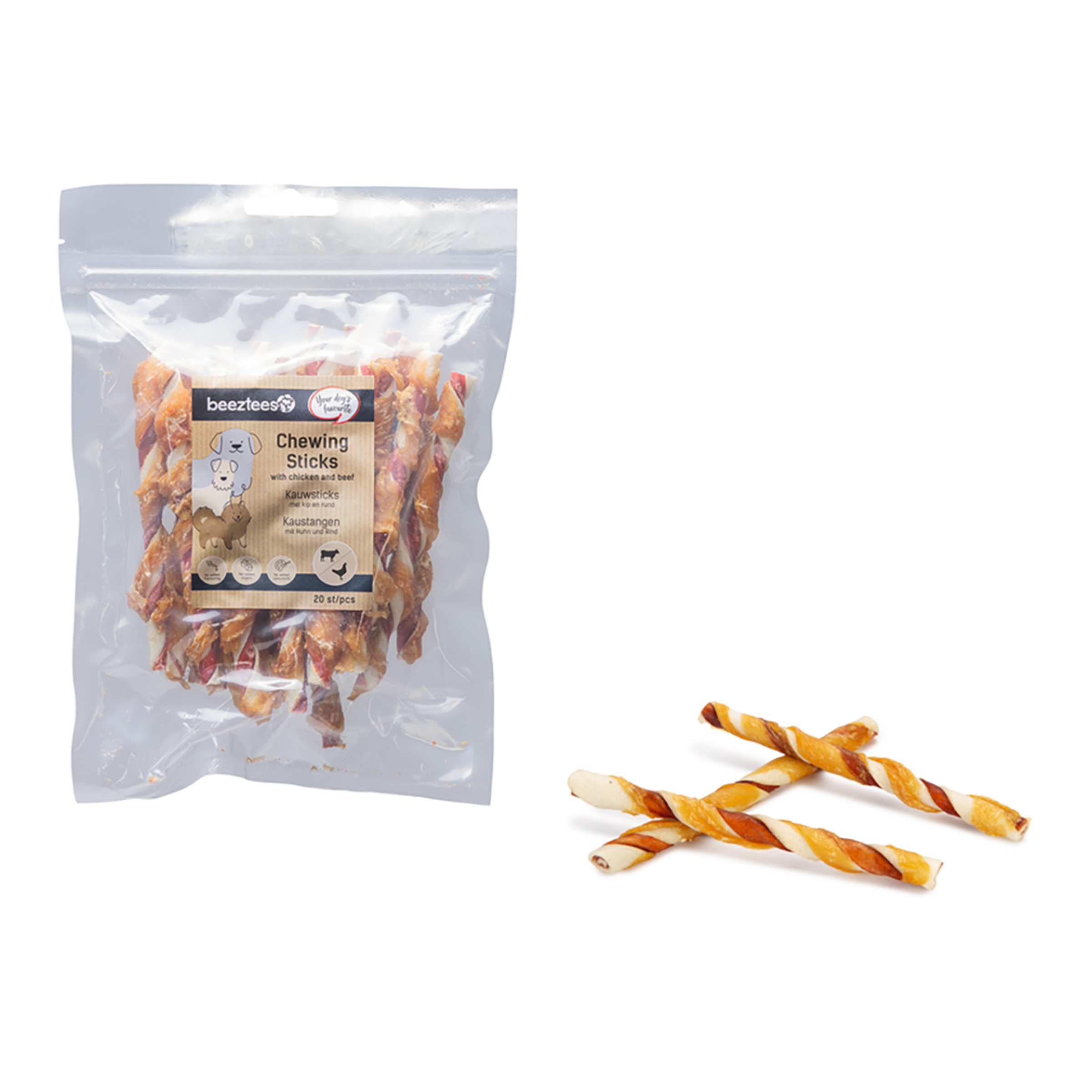 Snack para perros Beeztees Duostick ternera y pollo 200 g 2