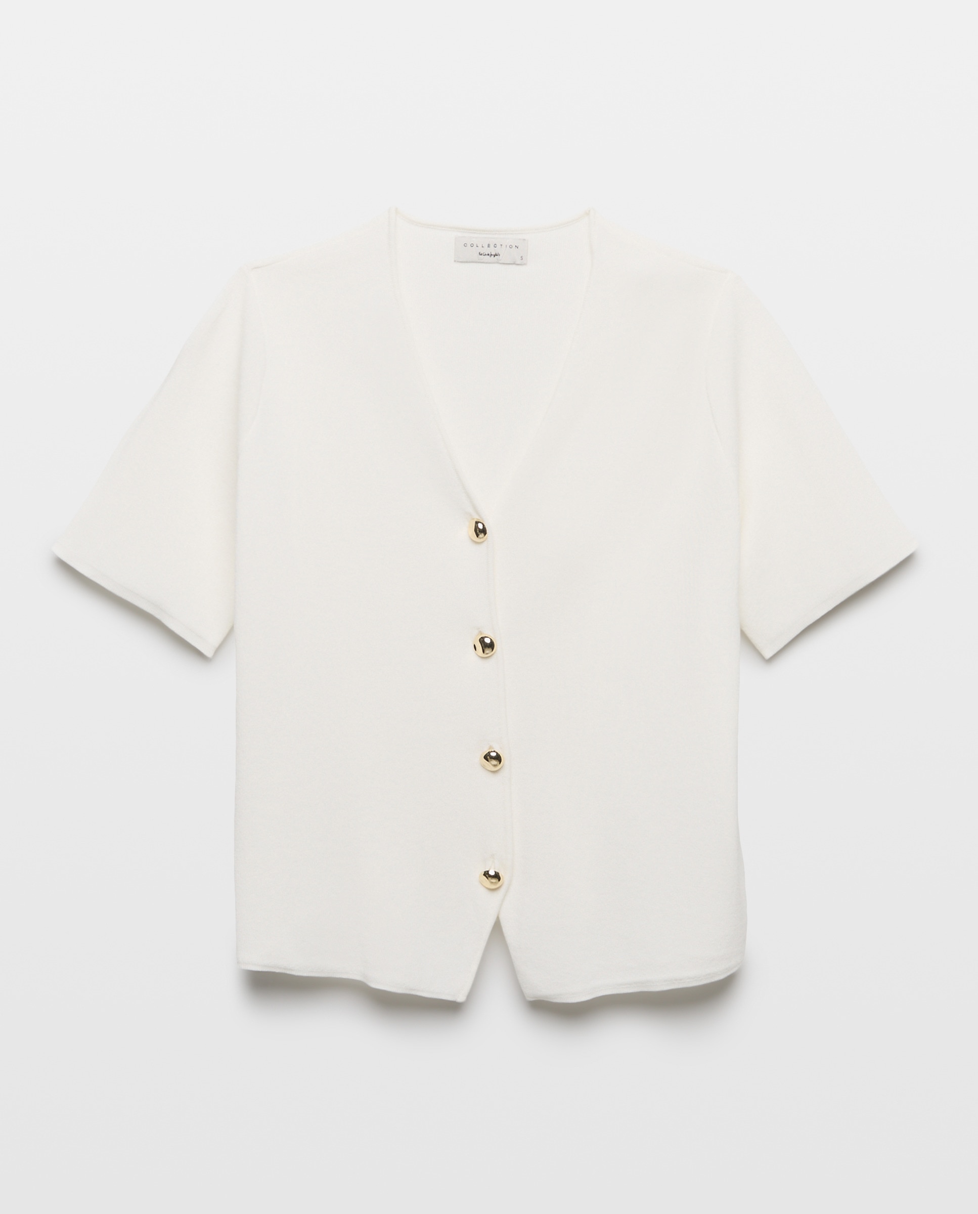 Imagem 0 de Casaco com Decote em Bico e Botões Dourados