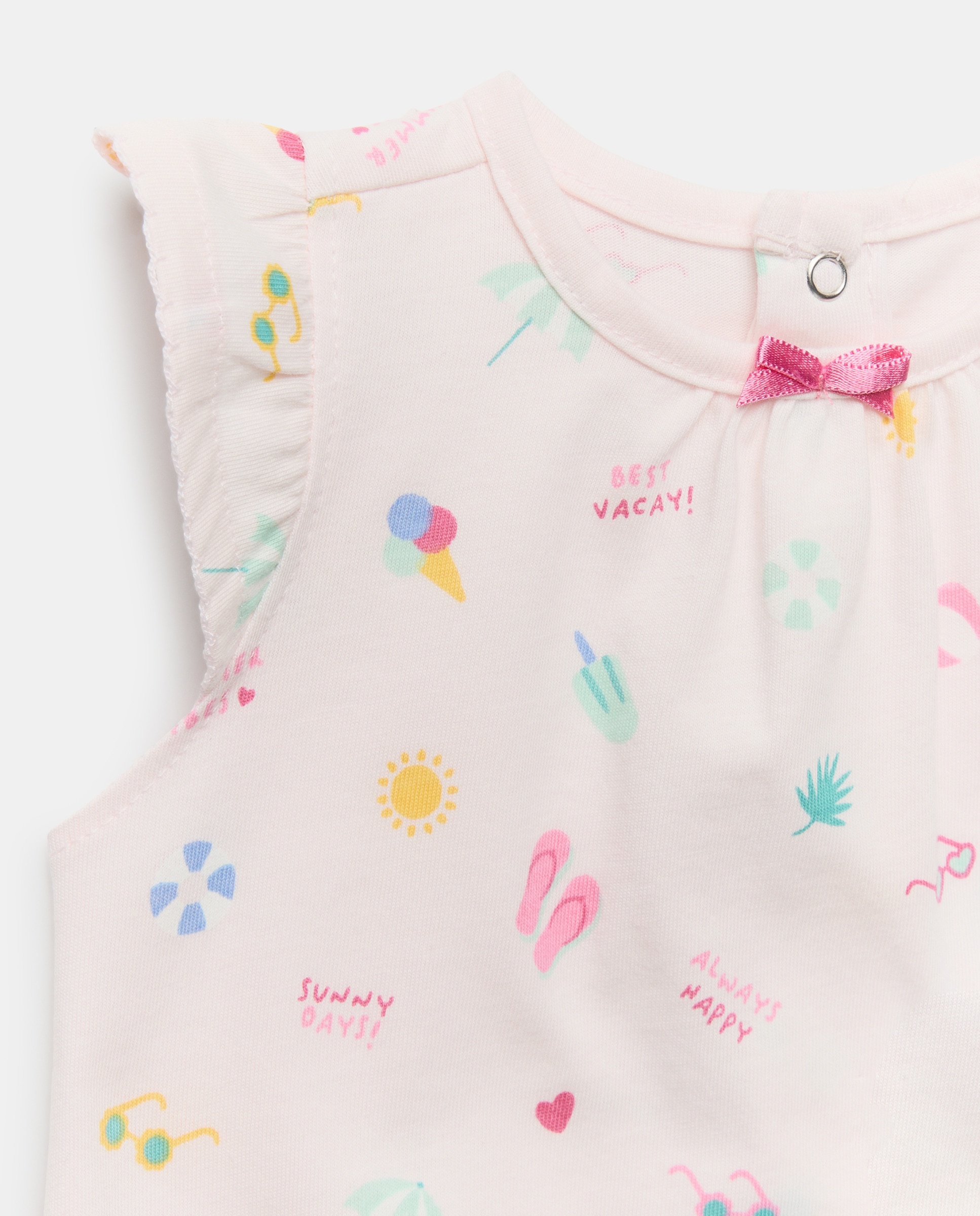 Pack de 2 Babygrows de Alças de Bebé com Estampado de Fantasia Azul-3