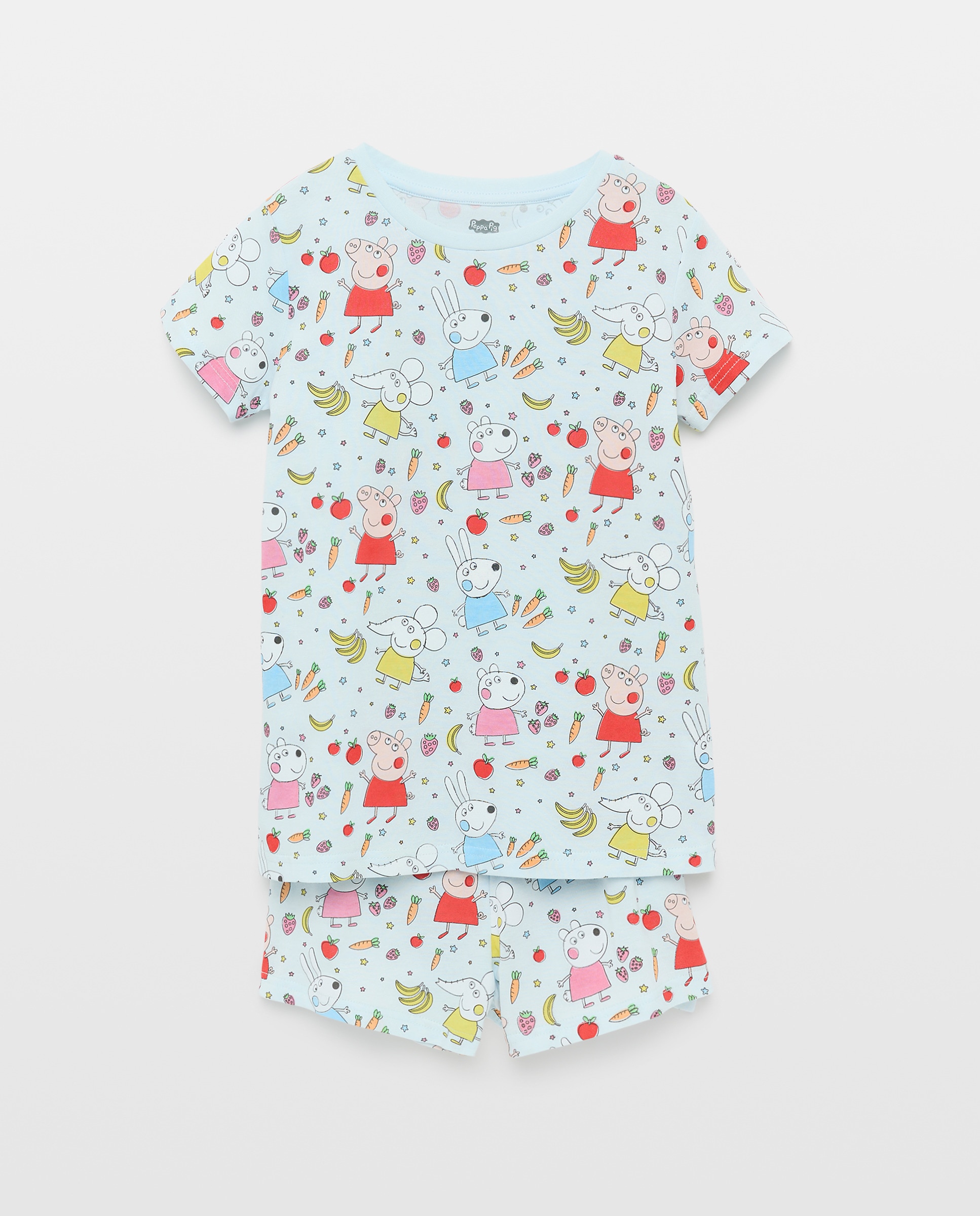 Pijama Curto de Malha Peppa Pig Cotton Juice Azul-marinho-4