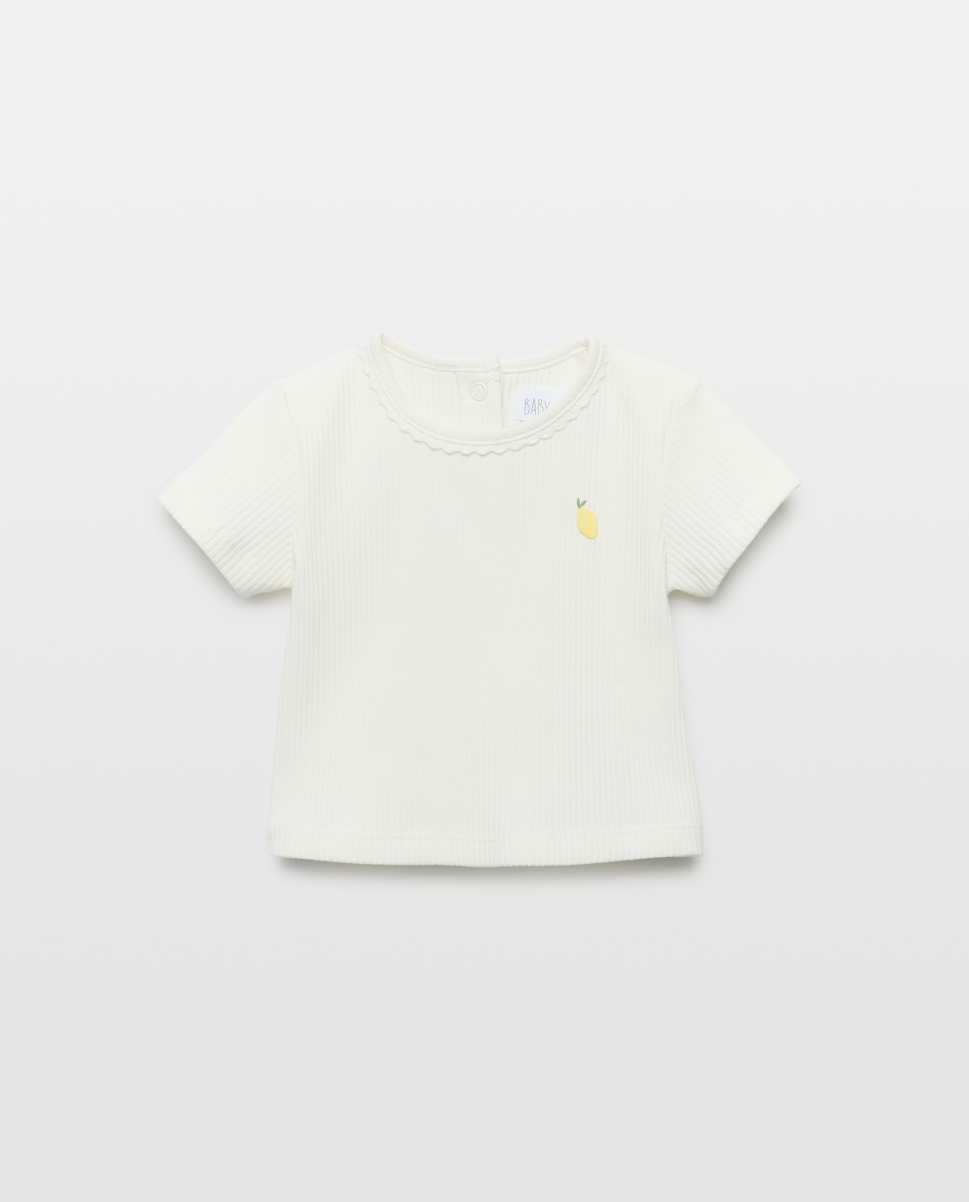 Imagem 0 de T-shirt Básica de Bebé com Bordado de Fantasia