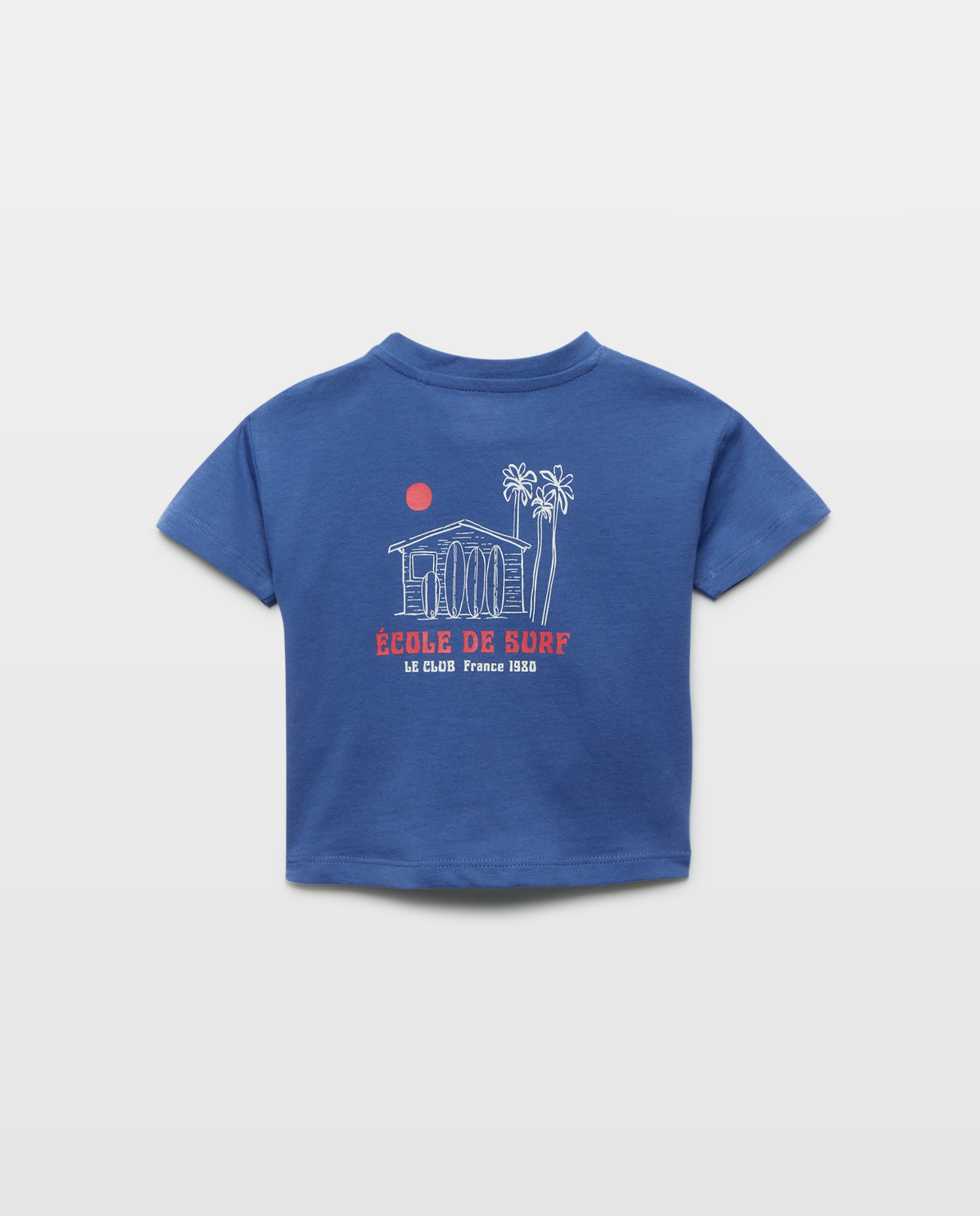 Camiseta de bebé estampada manga corta Añil-2