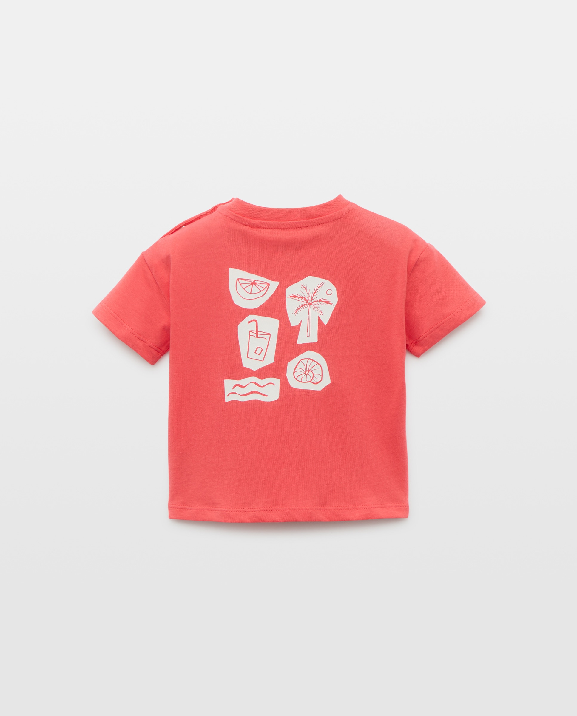 Camiseta de bebé estampada manga corta 260 Salmón-2