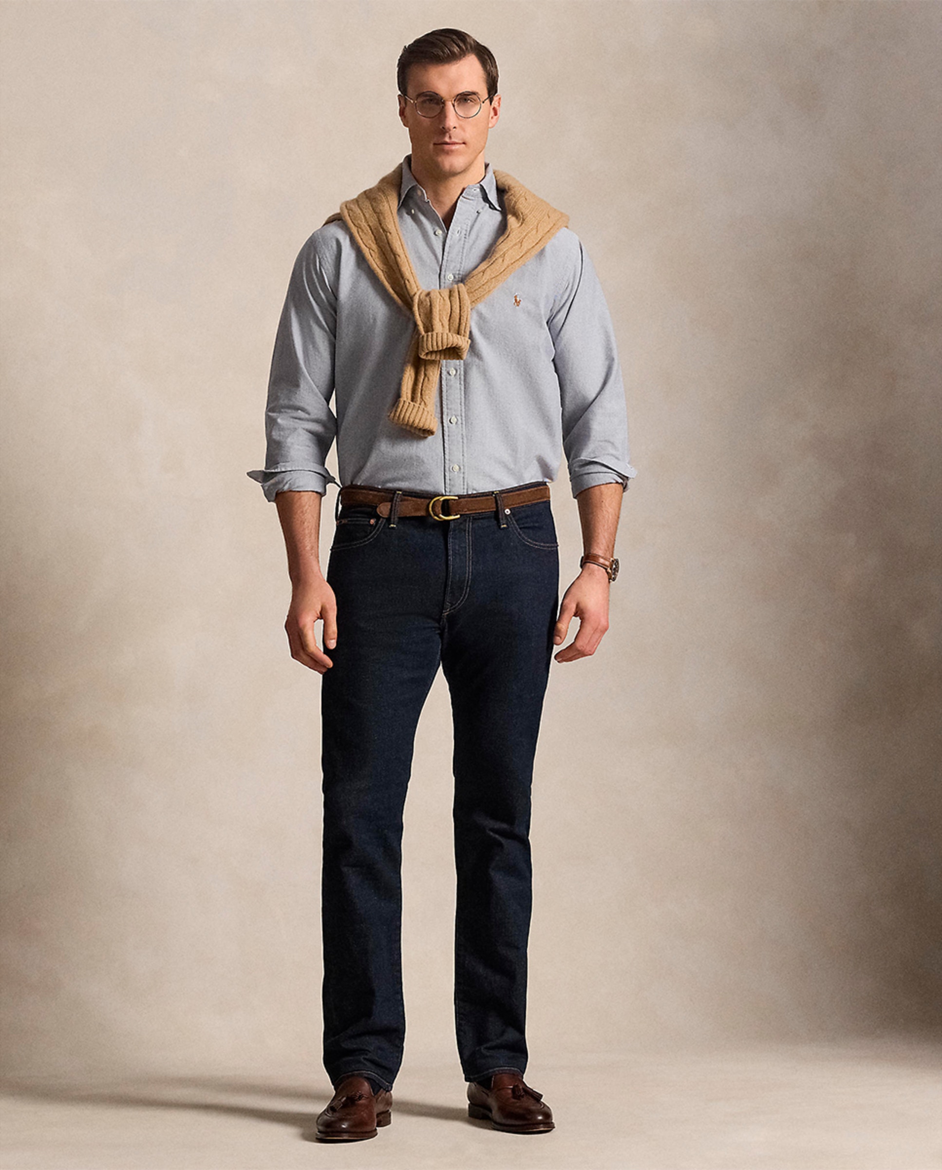 Camisa Oxford de Algodão Tamanhos Grandes Anil-6