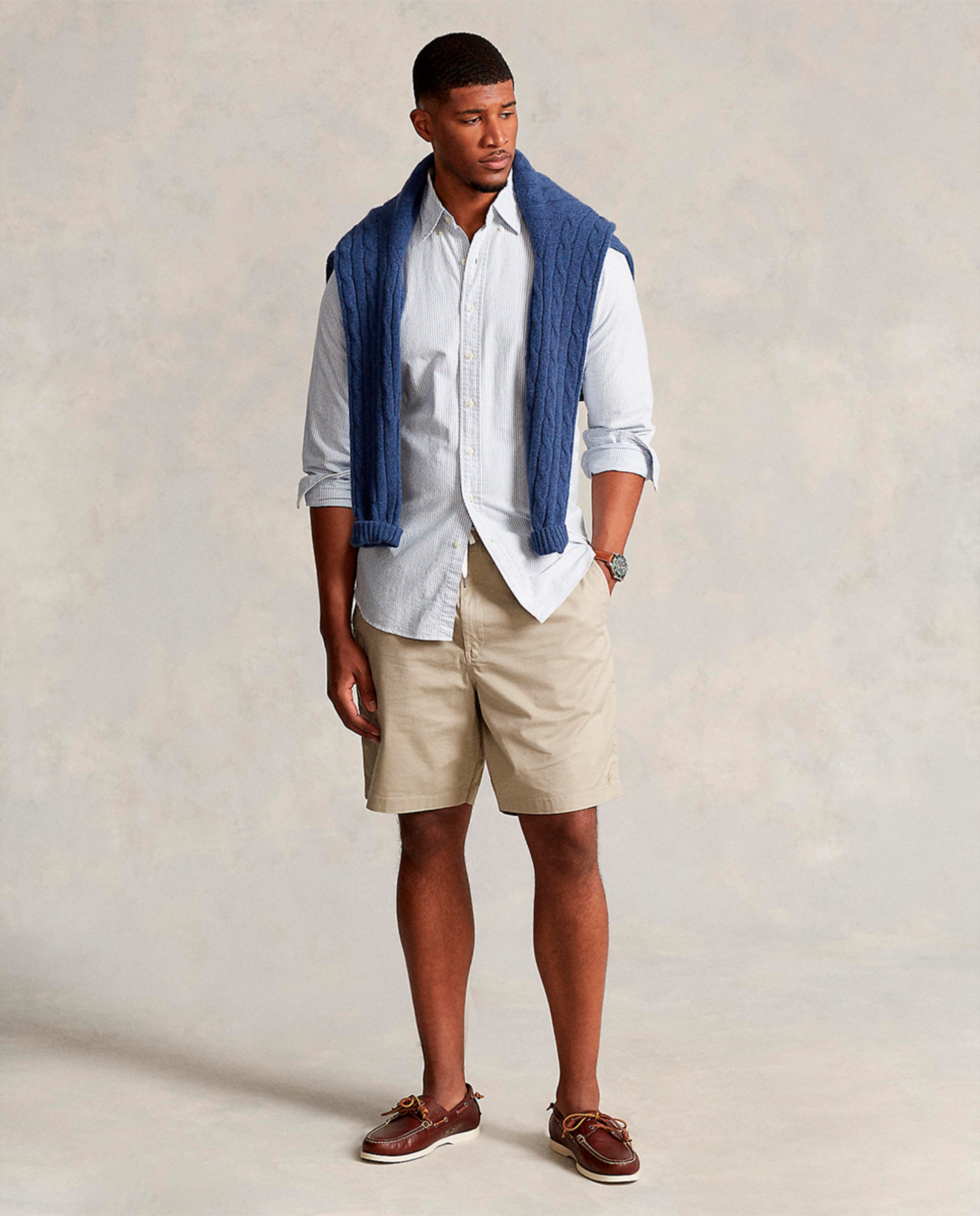 Imagem 0 de Bermudas de homem Polo Ralph Lauren lisas azuis tamanhos grandes