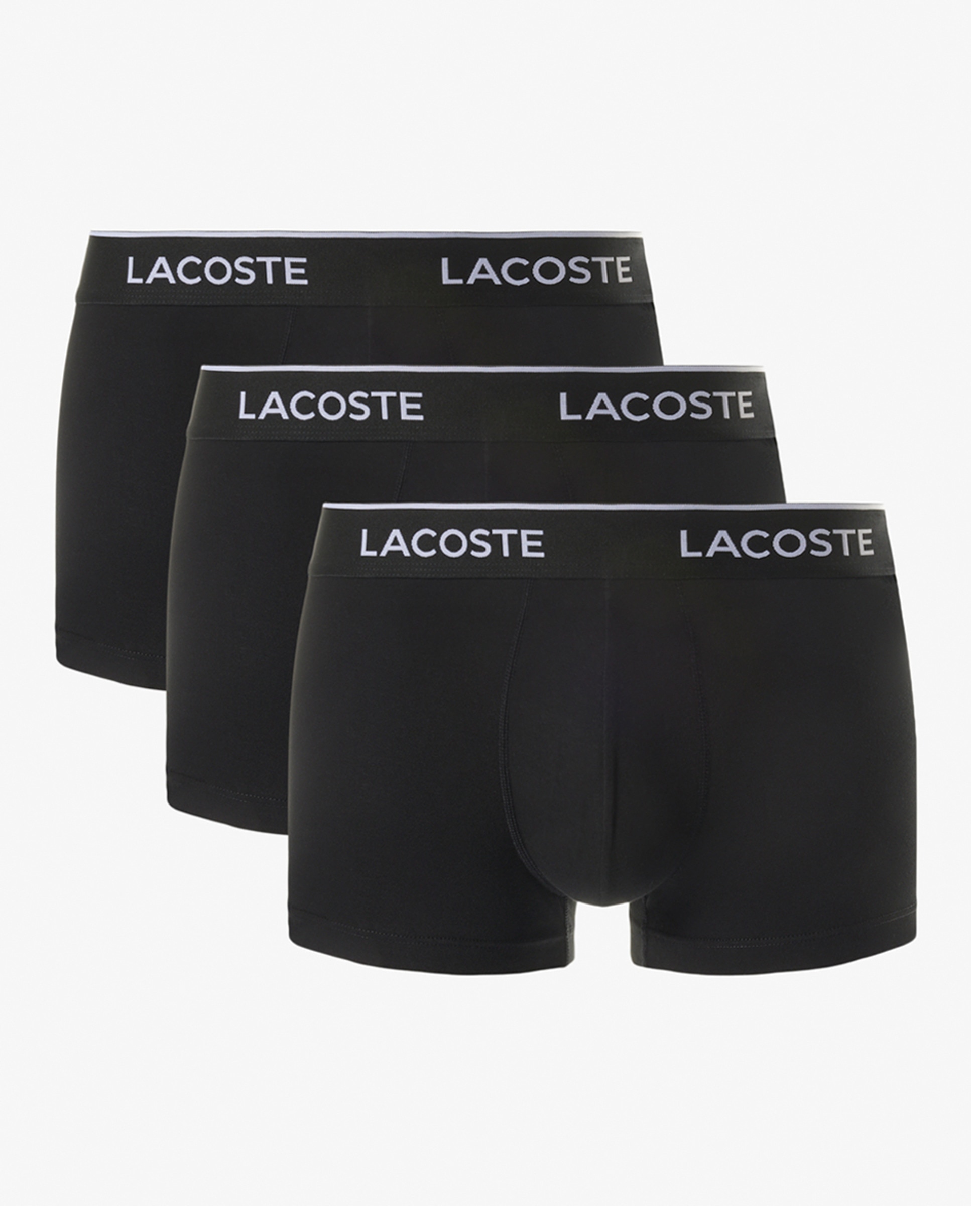 Pack de 3 calzoncillos de algodón elástico con logo en la cintura - Lacoste - Negro Negro-1