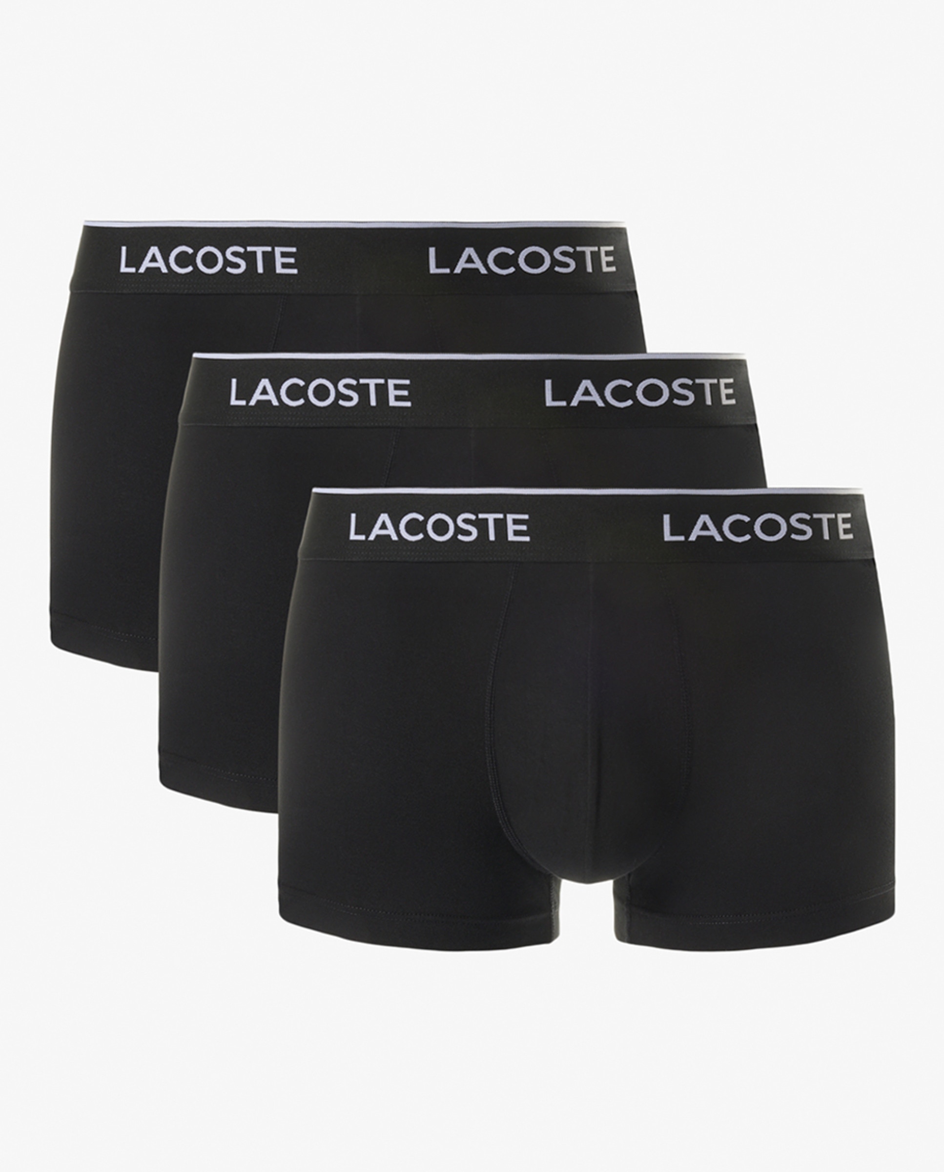 Pack de 3 calzoncillos de algodón elástico con logo en la cintura - Lacoste - Negro Negro-7