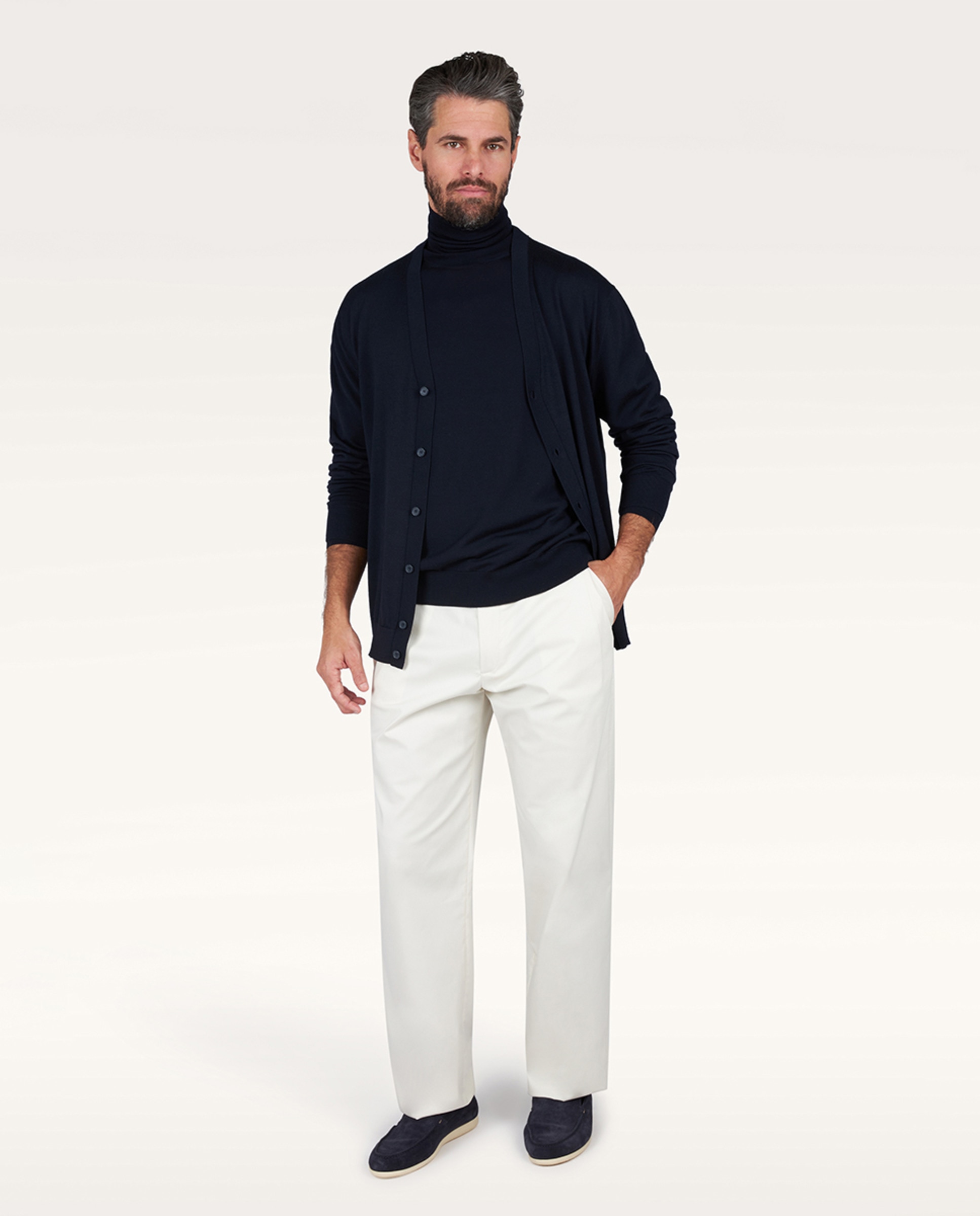 Sobrecamisa com Bolsos à Frente e Fecho de Botões à Frente Azul-marinho-4