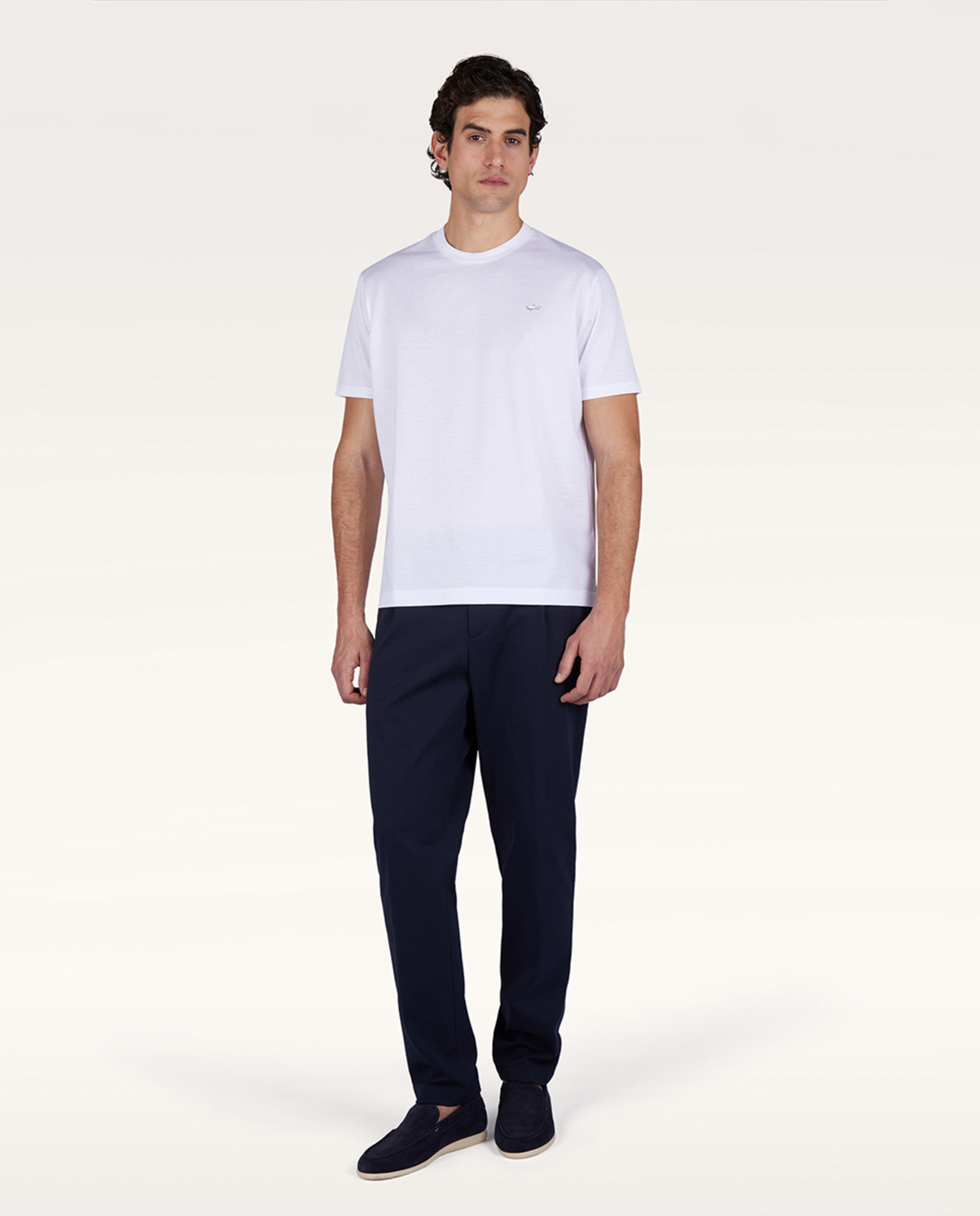T-shirt Mercerizada com Logótipo Metálico Branco-4