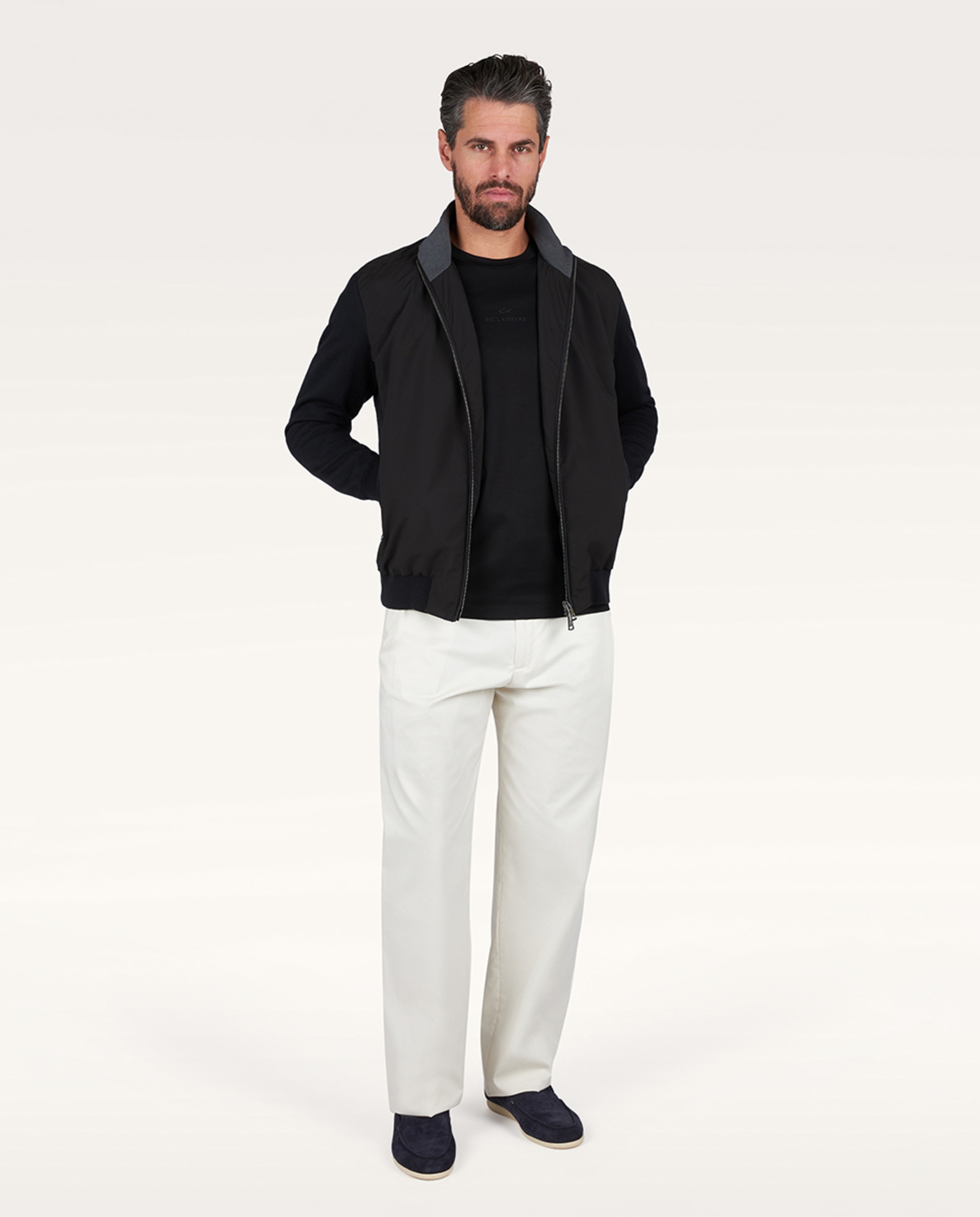 Blusão Híbrido de Malha e Nylon Typhoon Platinum Pretos-5