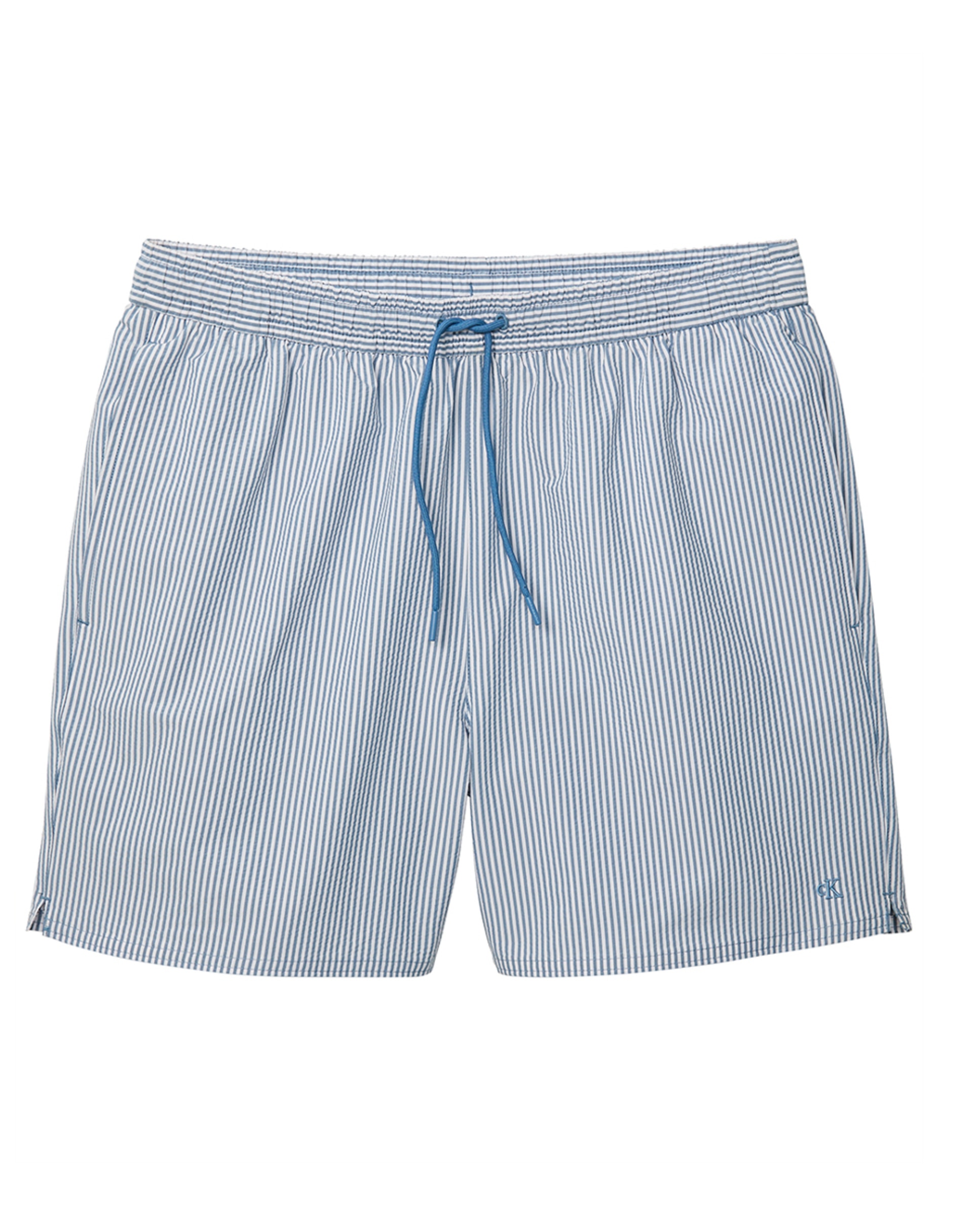 Calções de Banho Médios com Cordão Azul-6