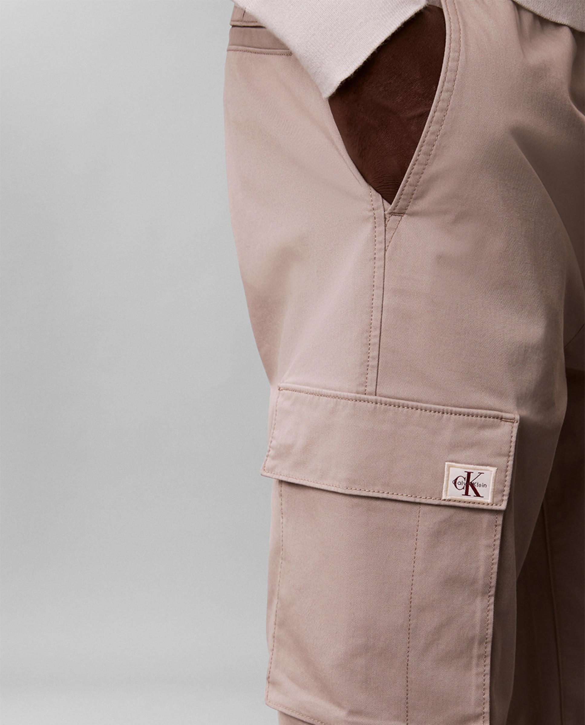 Calças Cargo com Logótipo Cinzento-claro-4