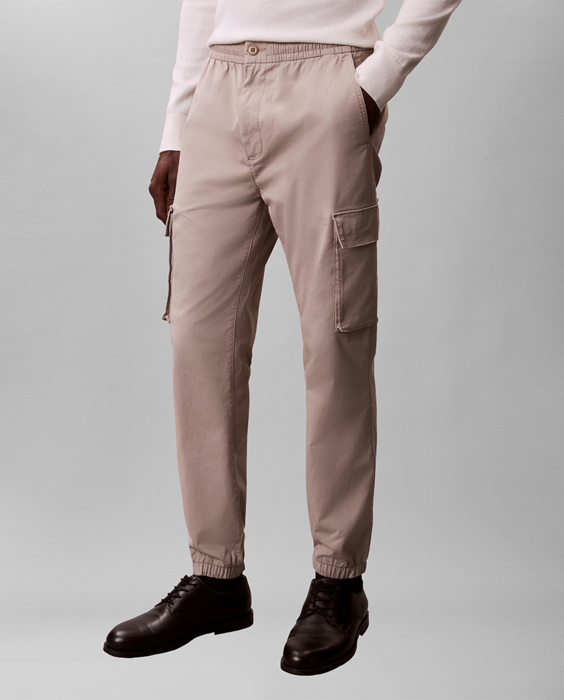 Calças Cargo com Logótipo Cinzento-claro-2