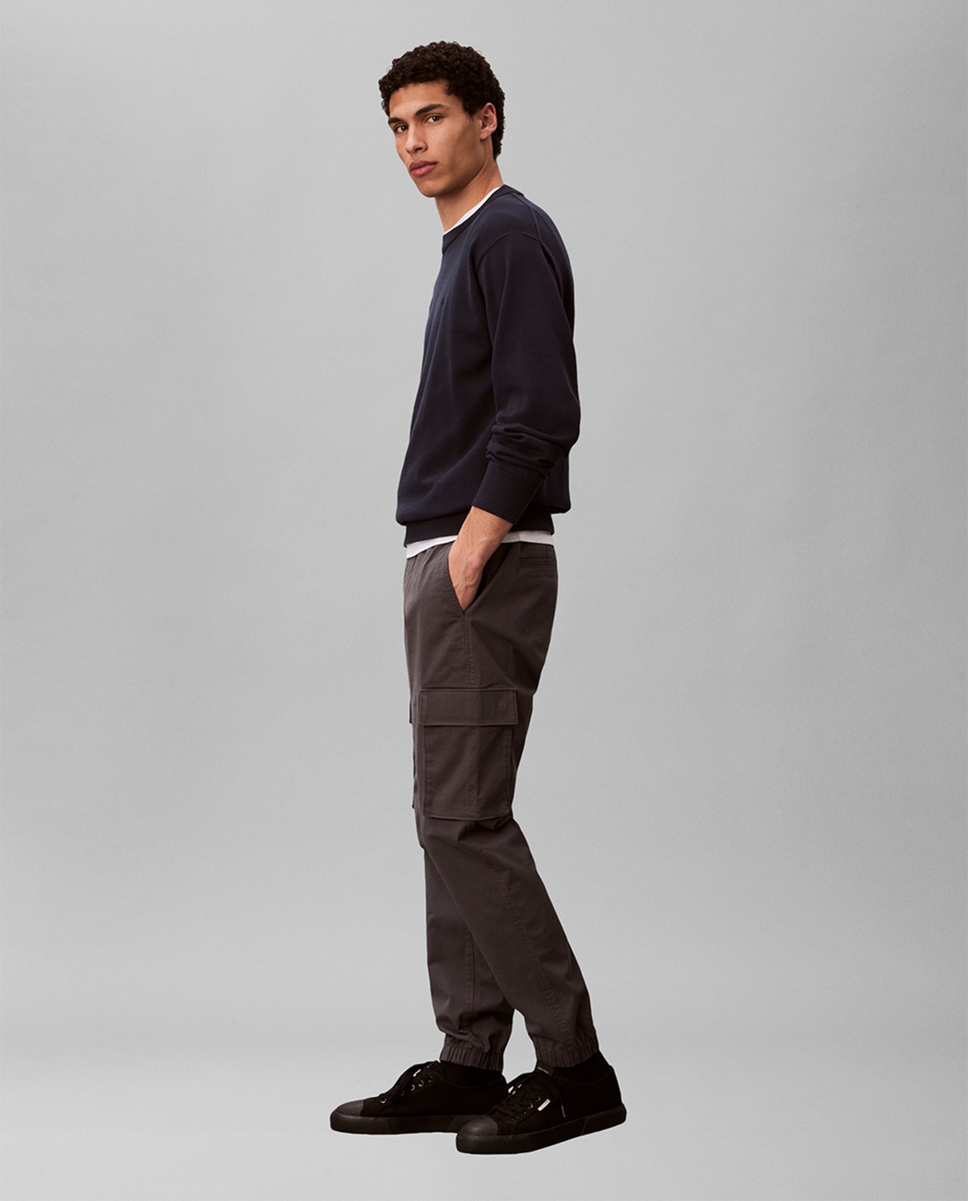 Calças Cargo Skinny Fit Cinzento-escuro-4