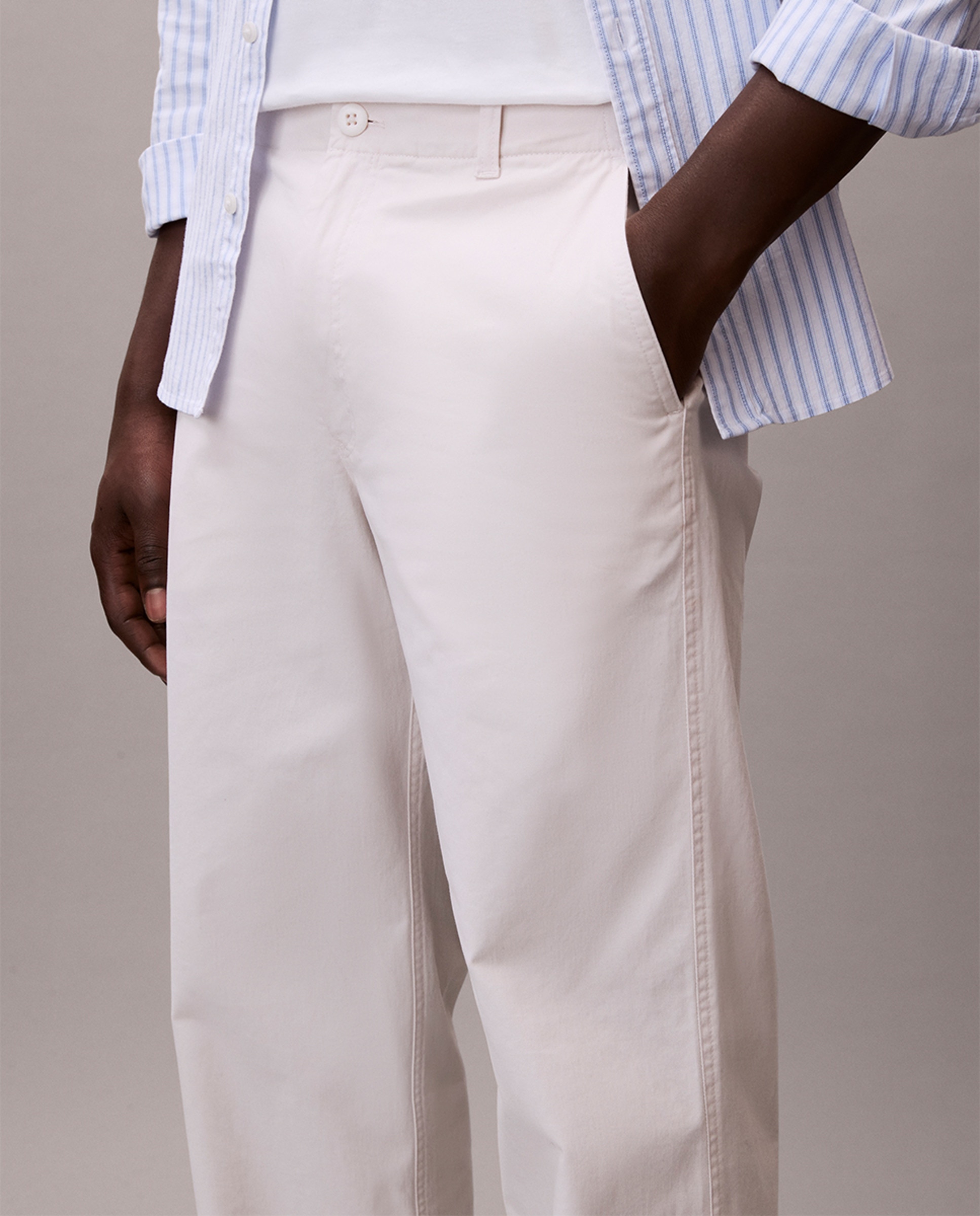 Calças Chino Straight Fit Branco-3