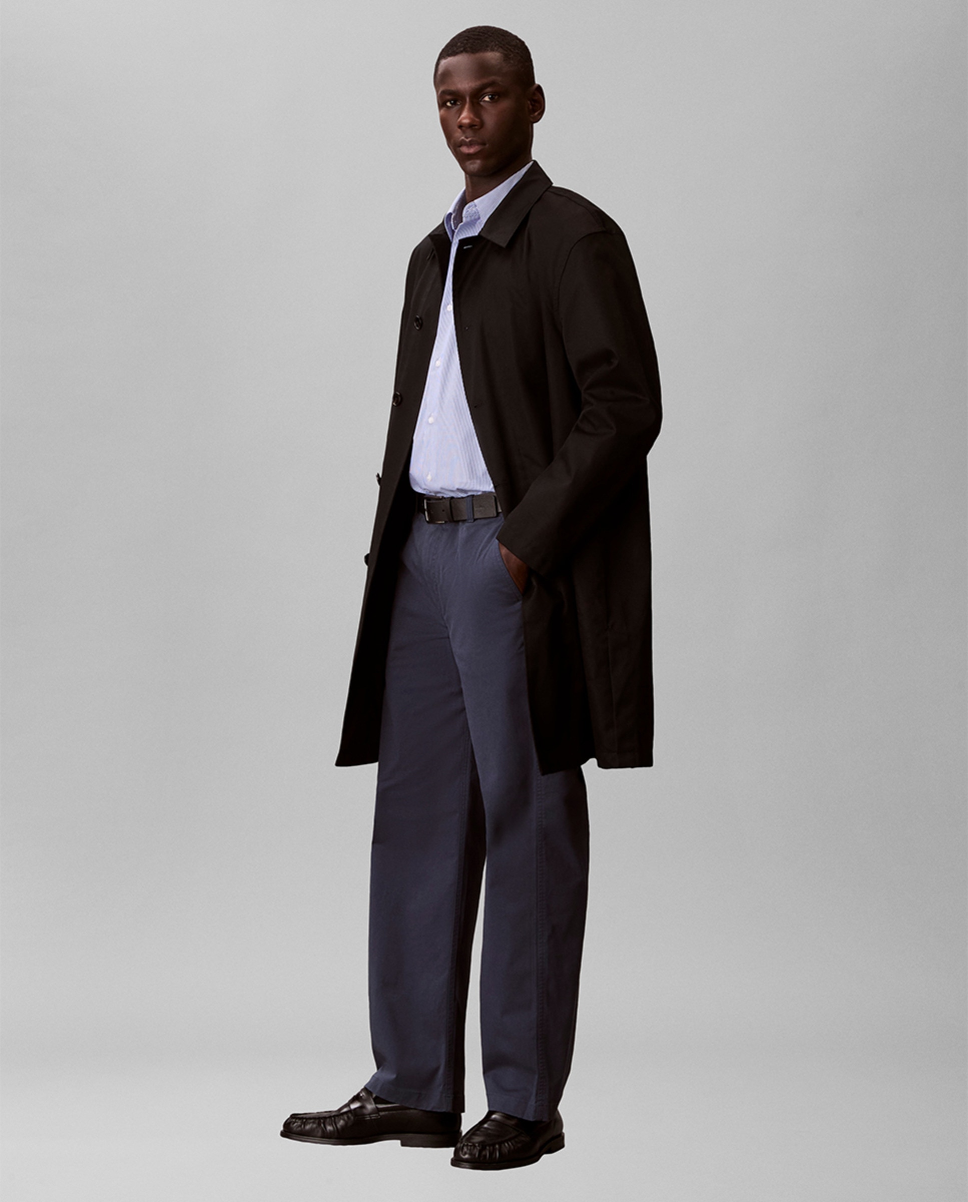 Calças Chino Straight Fit Azul-5