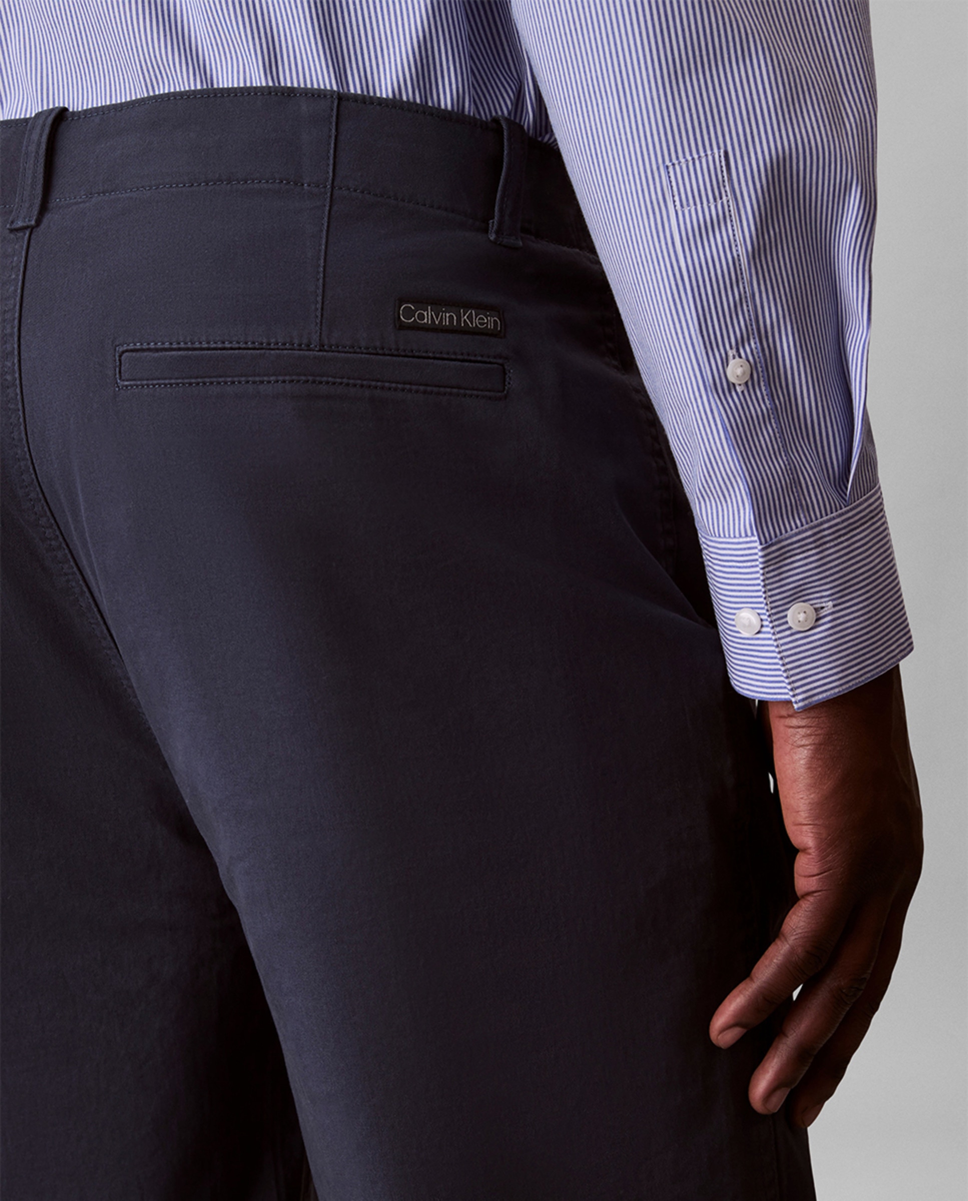 Calças Chino Straight Fit Azul-4