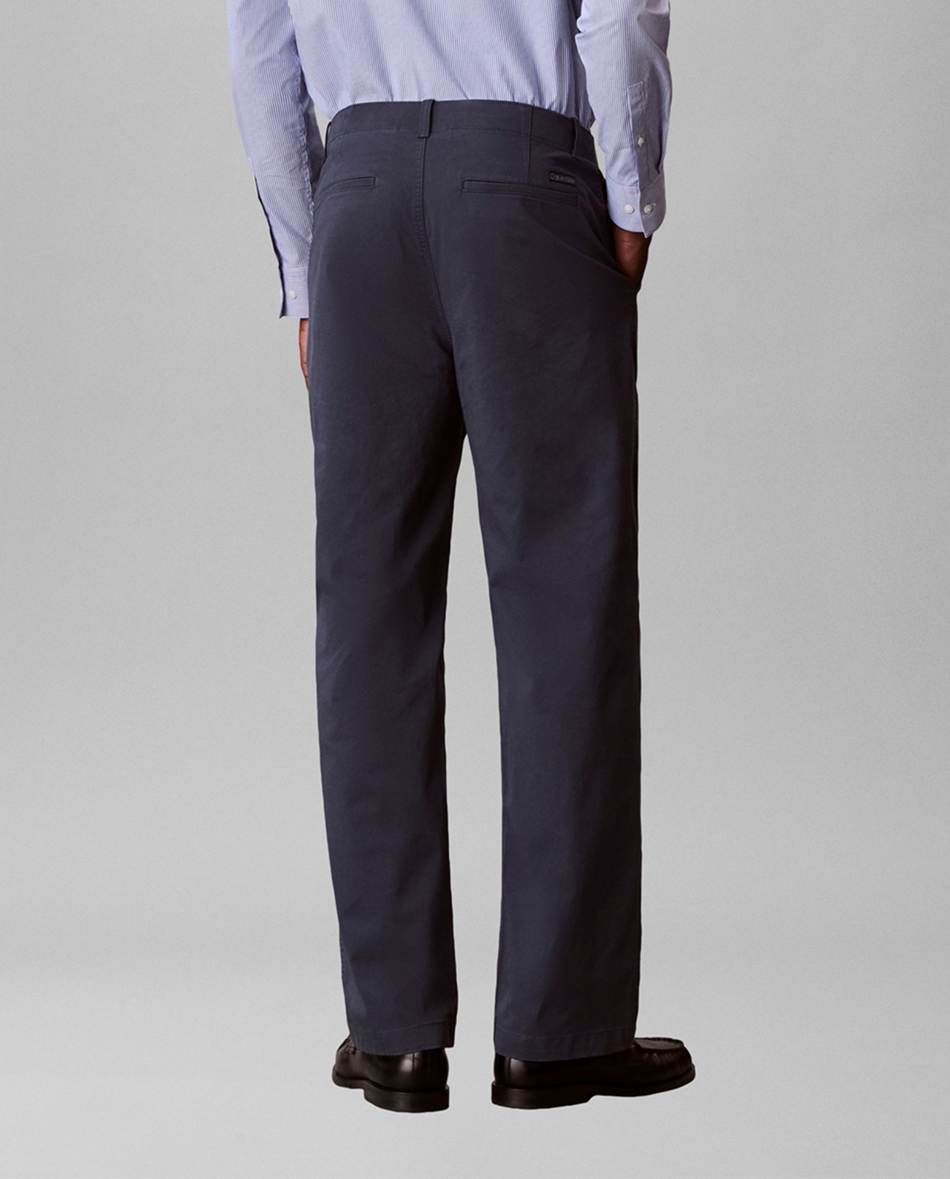 Calças Chino Straight Fit Azul-3