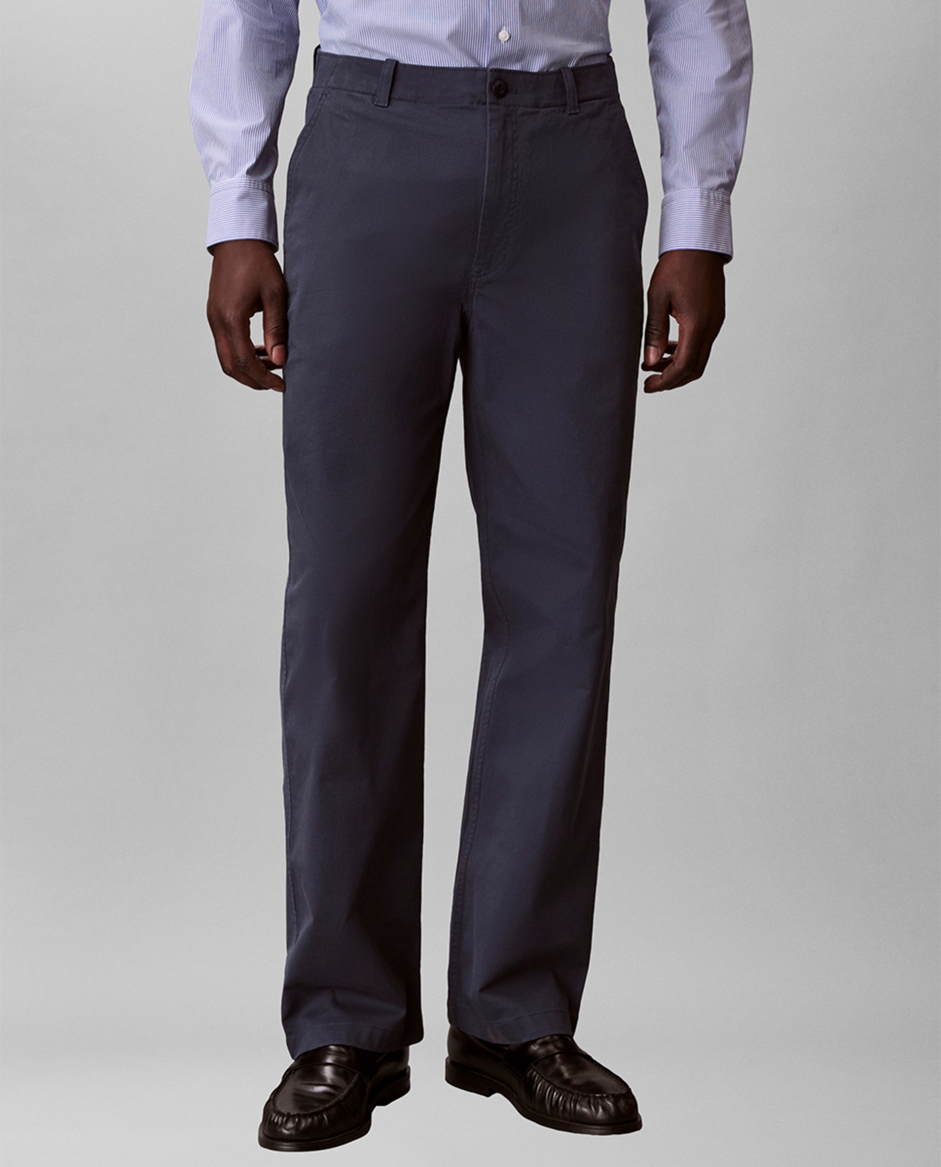 Calças Chino Straight Fit Azul-2