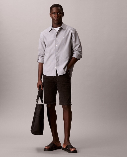 Pantalón corto vaquero de hombre slim fit Negro