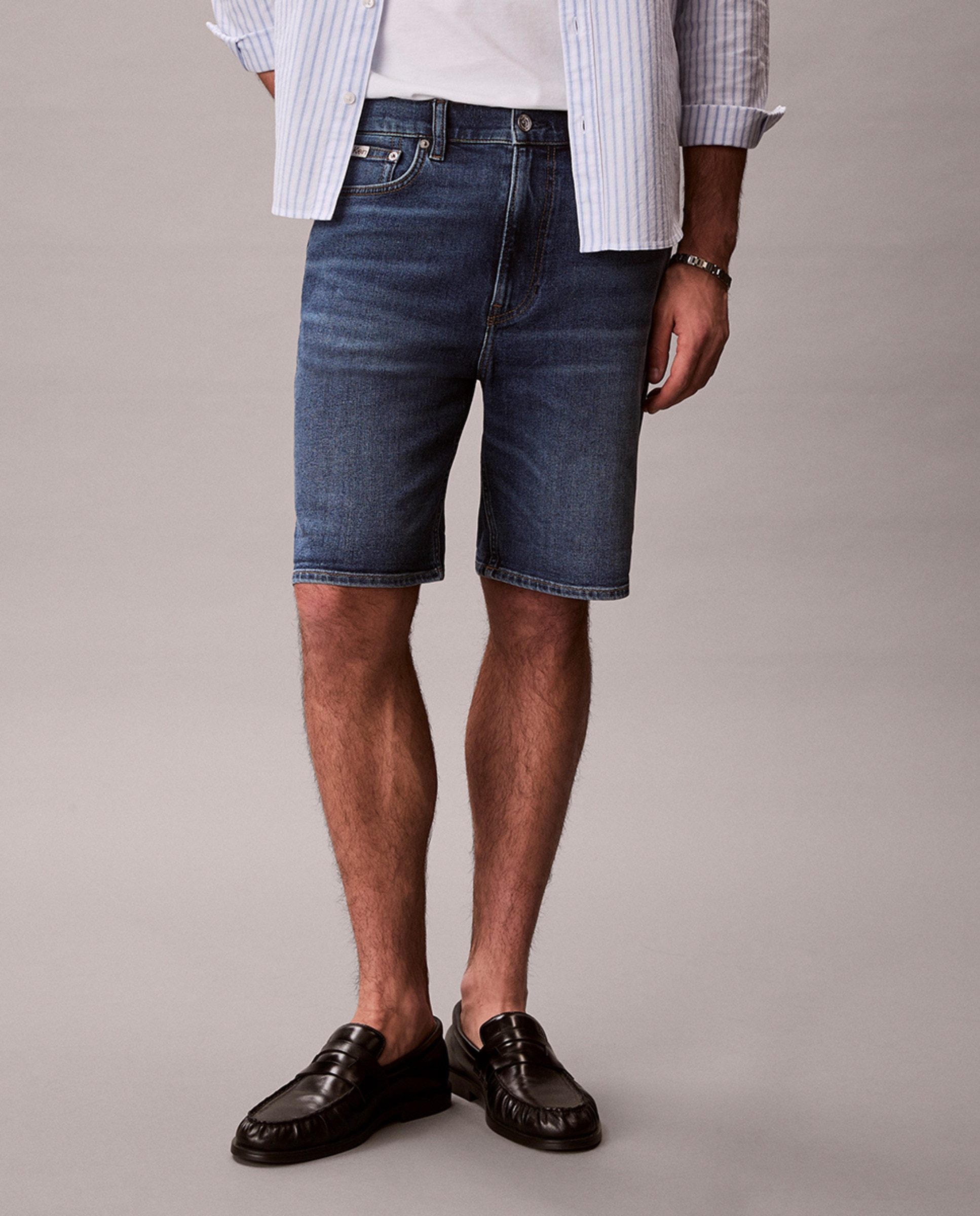 Calções de Ganga Slim Fit Azul-2