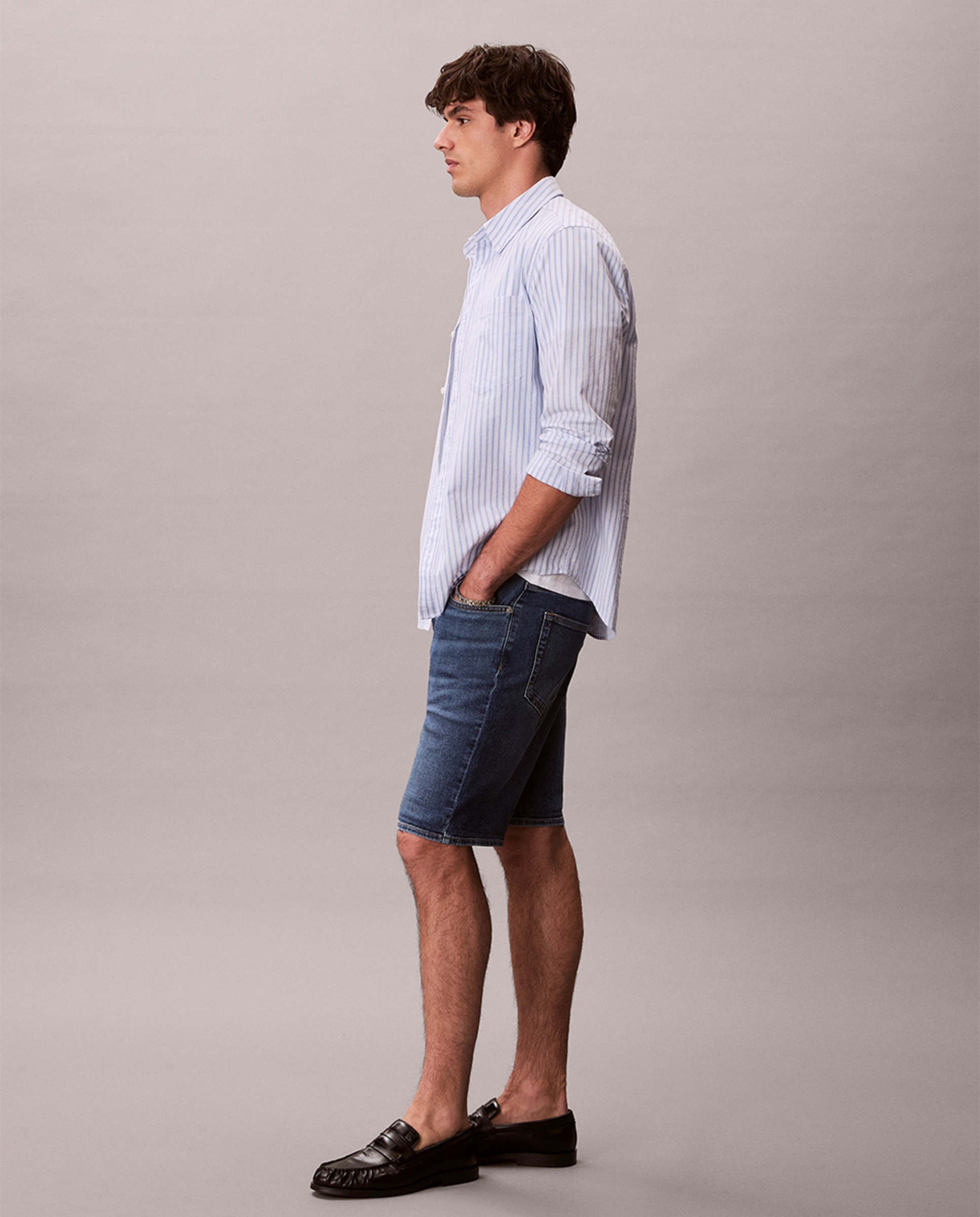 Calções de Ganga Slim Fit Azul-3