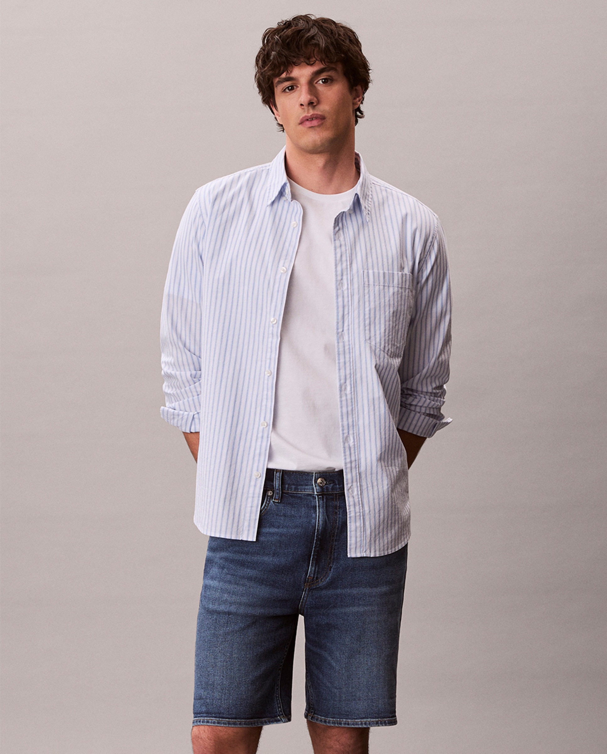 Calções de Ganga Slim Fit Azul-6