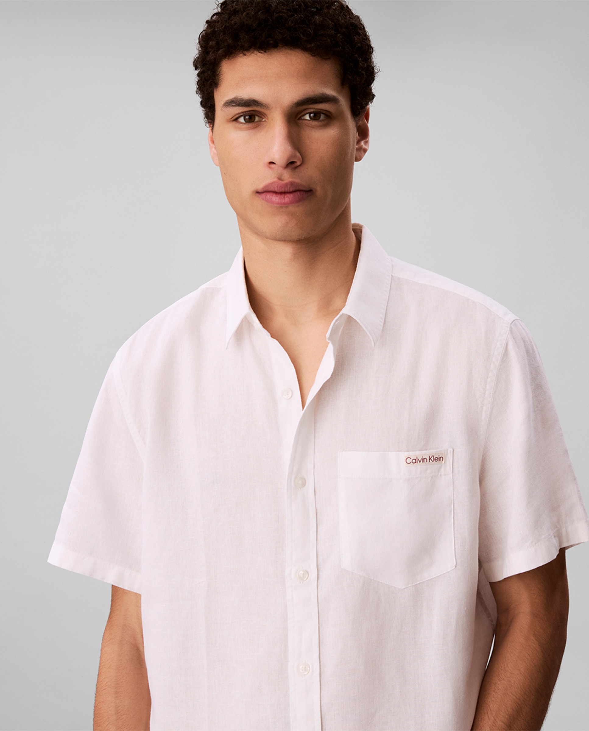 Camisa de Linho Clássica Branco-3