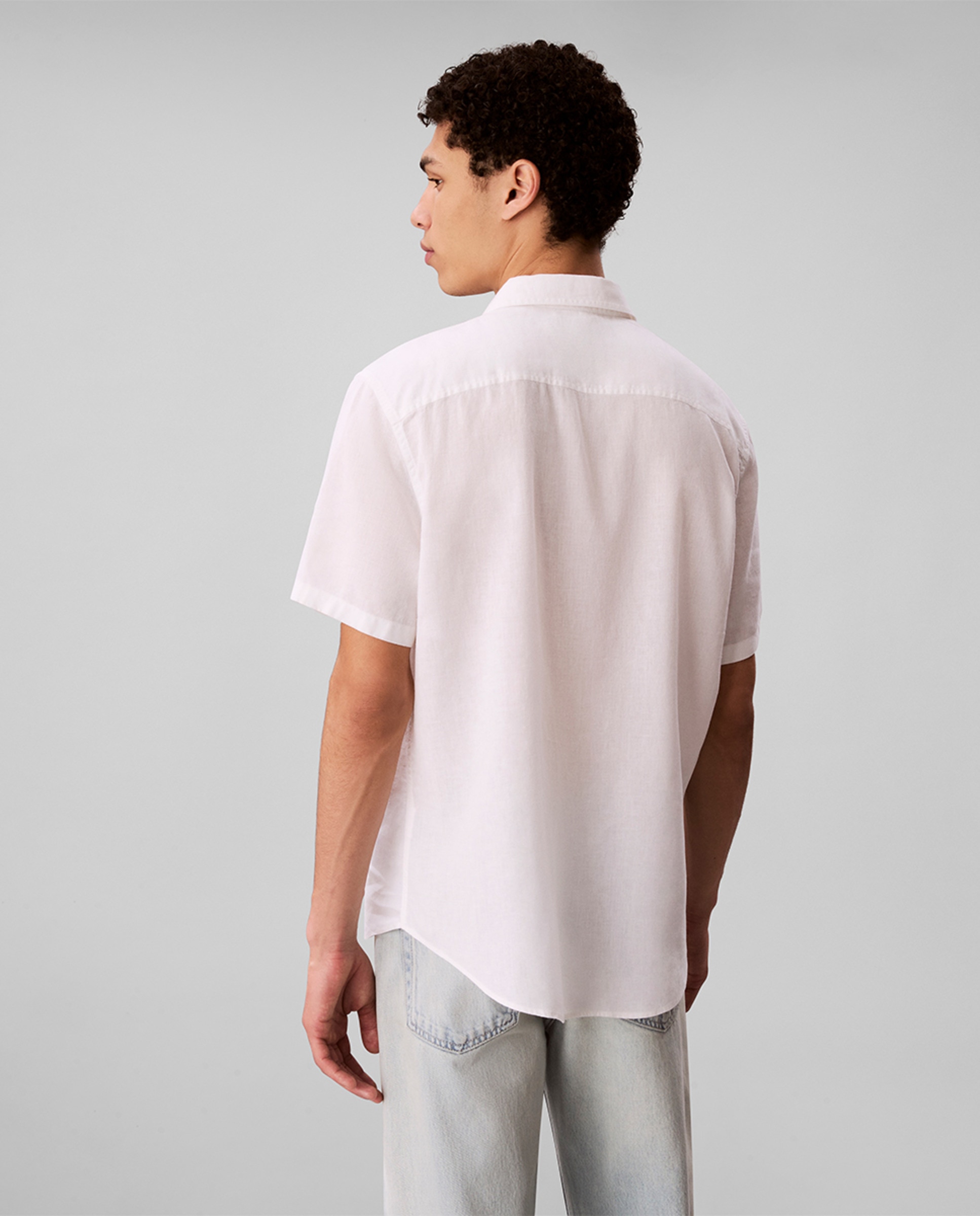 Camisa de Linho Clássica Branco-2