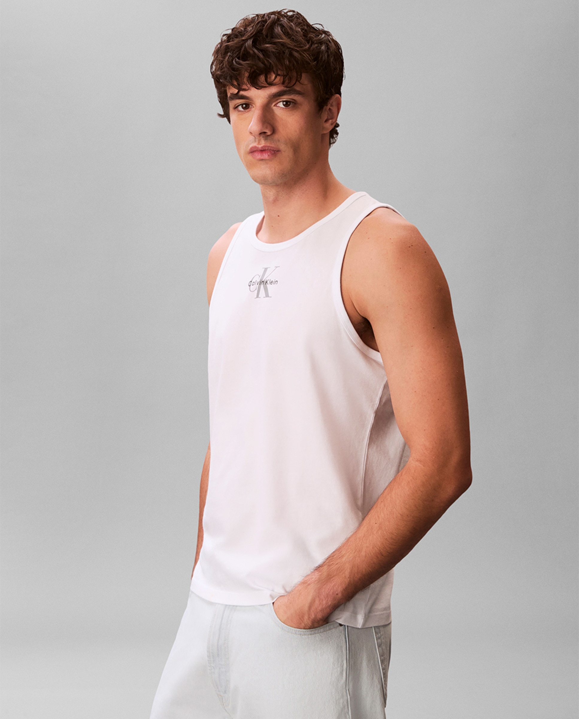 T-shirt sem Mangas Branco-3